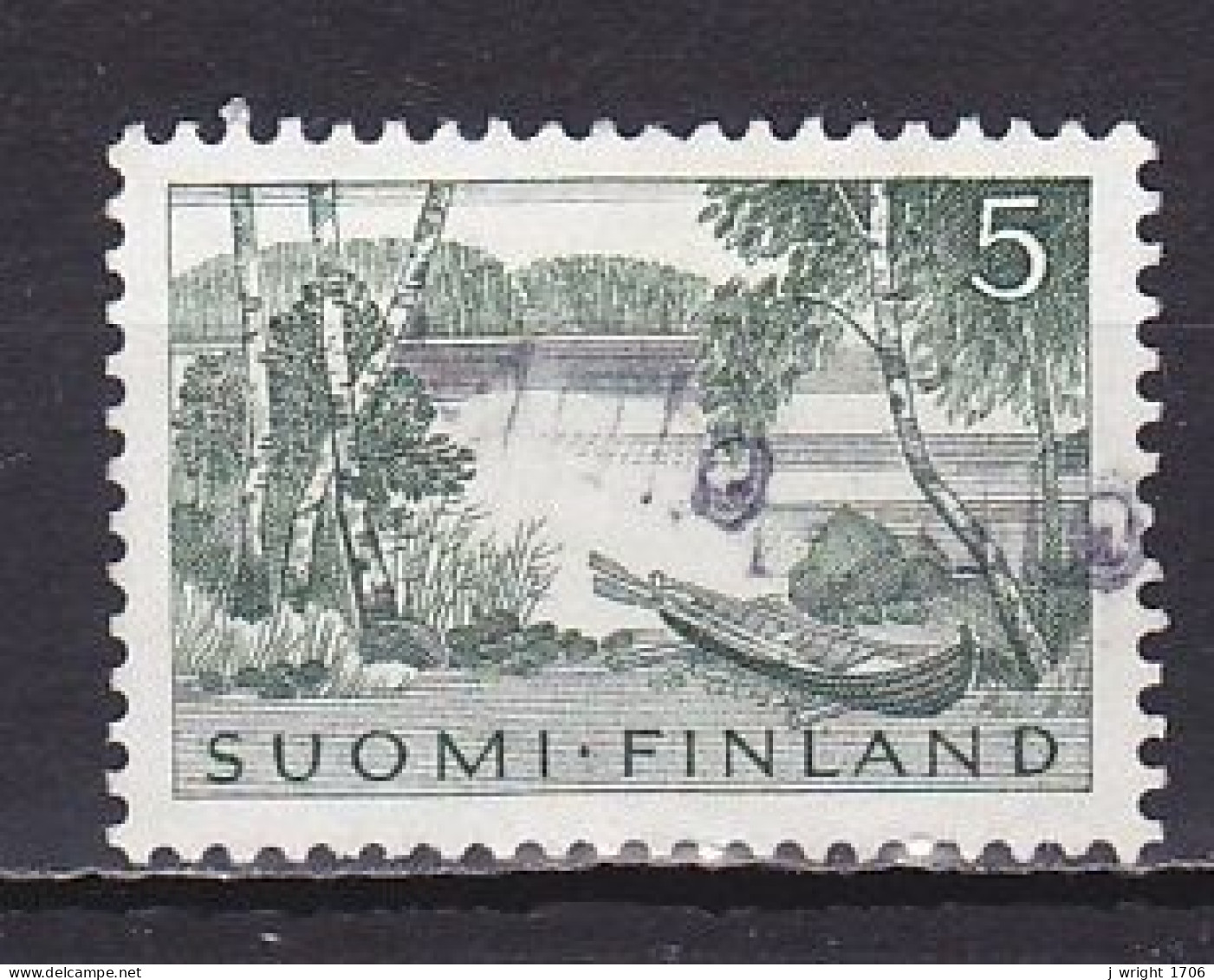 Finland, 1961, Lakeside Scene, 5mk, USED - Usati