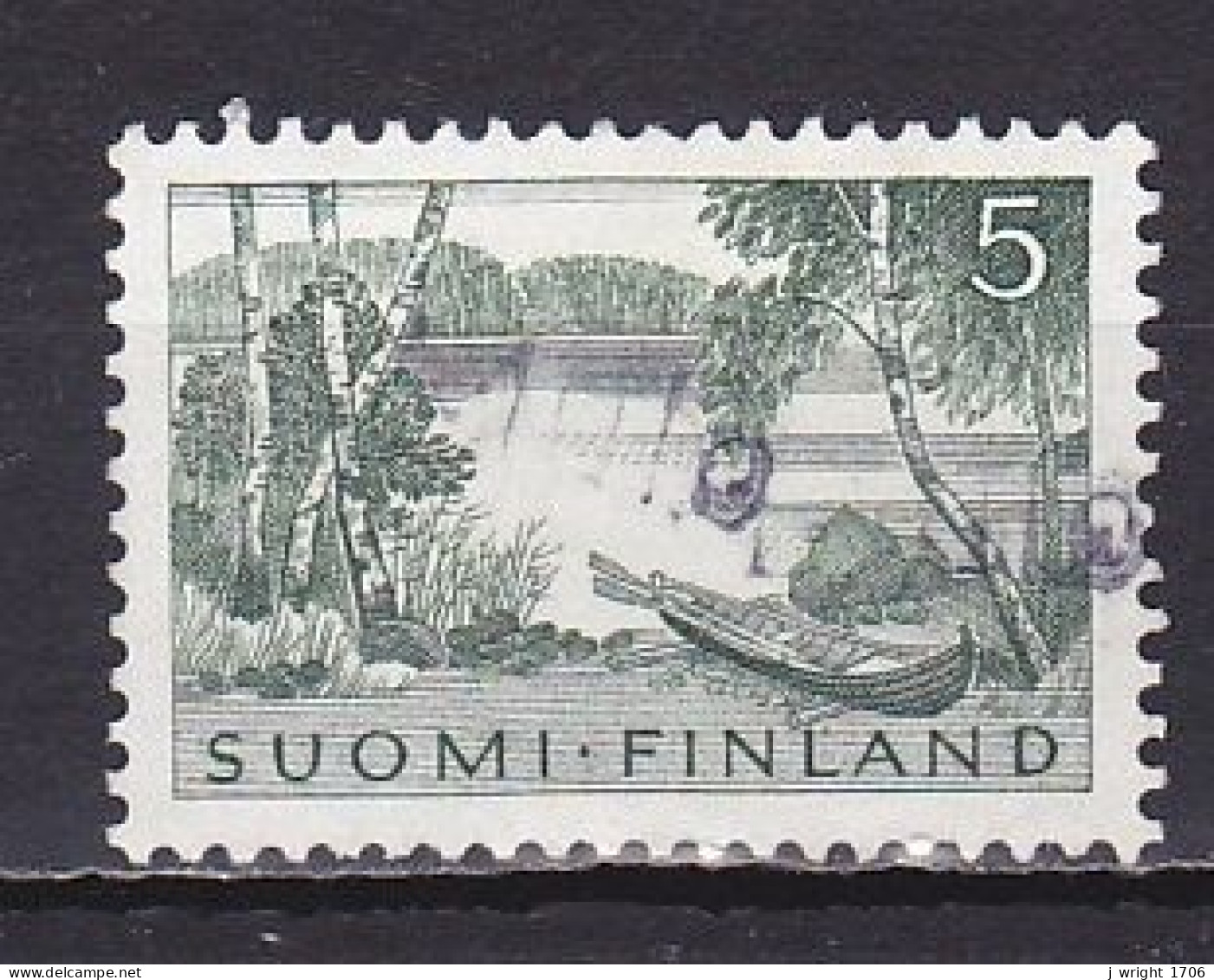 Finland, 1961, Lakeside Scene, 5mk, USED - Gebraucht