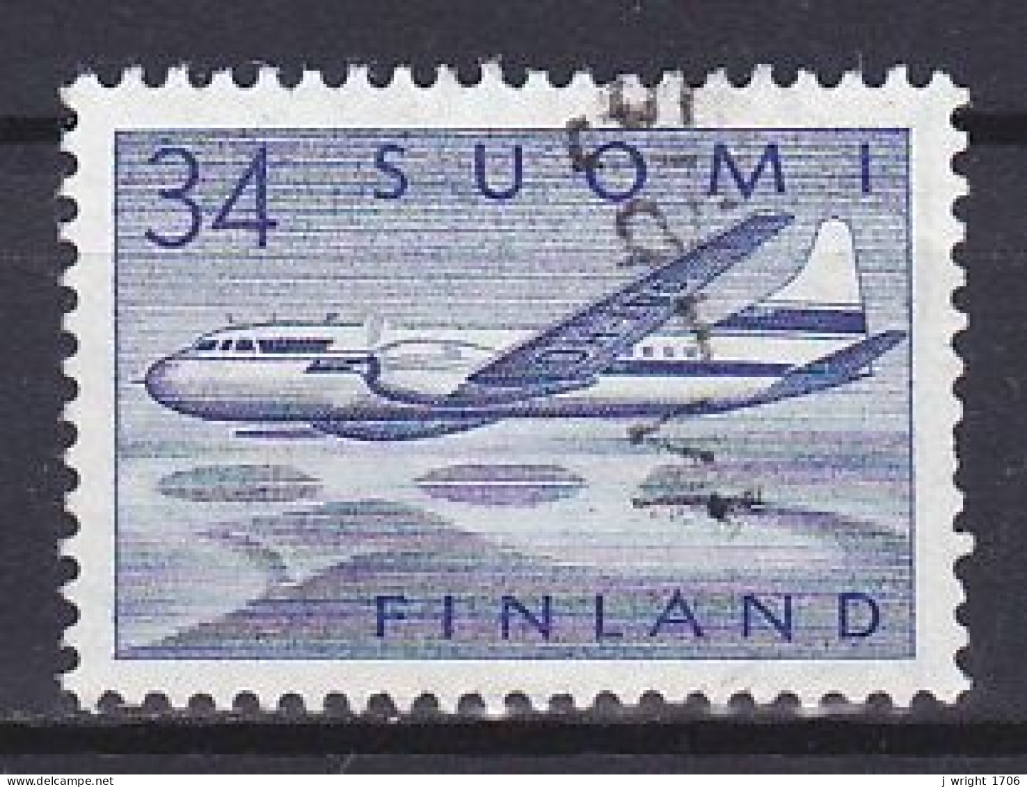 Finland, 1958, Convair 440, 34mk, USED - Gebruikt