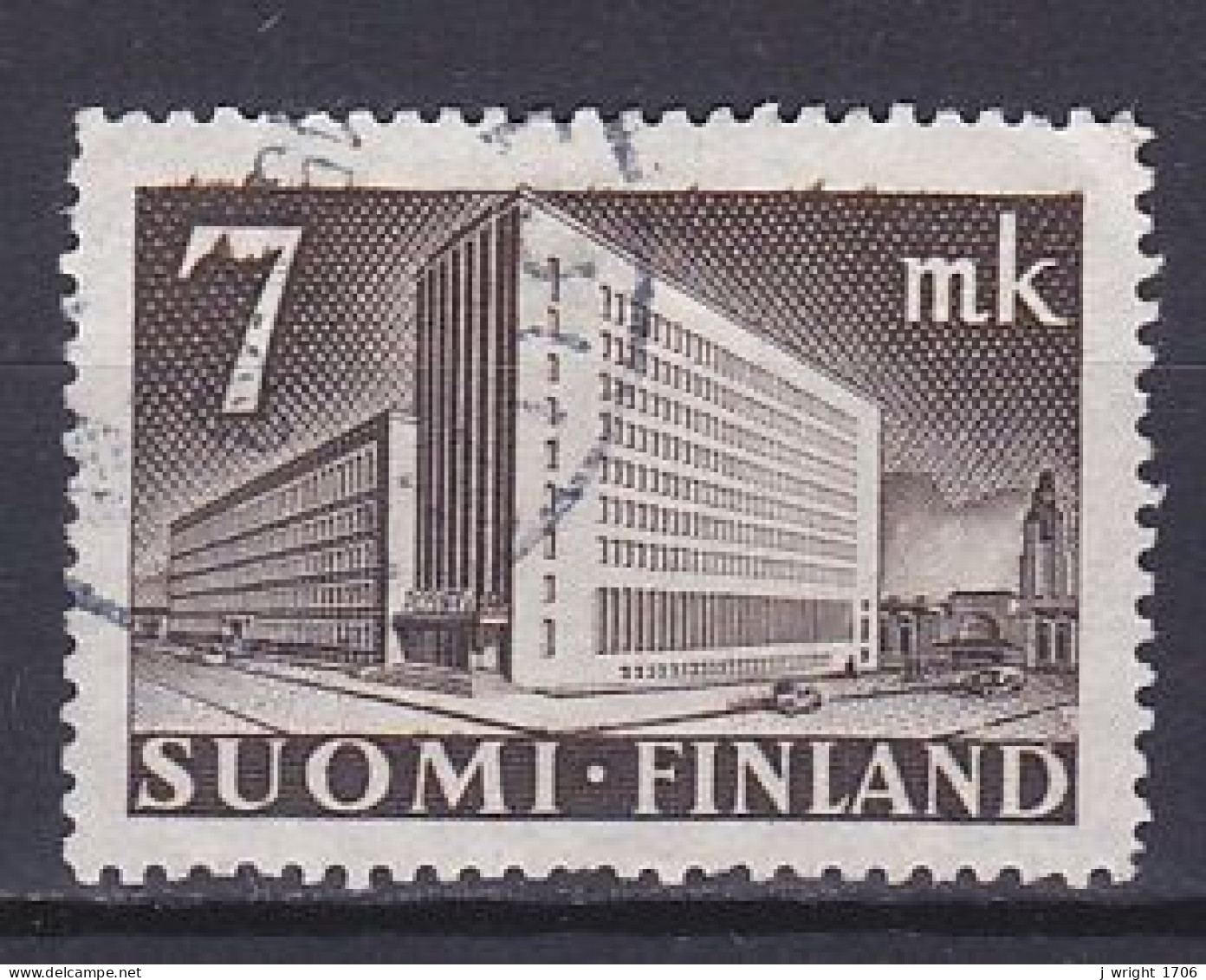 Finland, 1942, Helsinki Post Office, 7mk, USED - Gebruikt