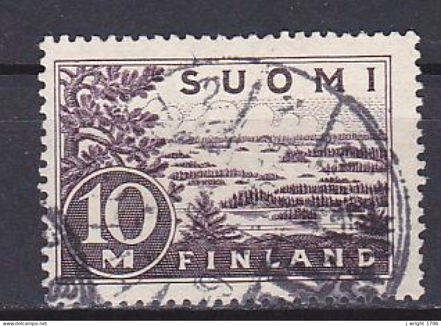 Finland, 1932, Lake Saimaa/Red Violet, 10mk, USED - Usados