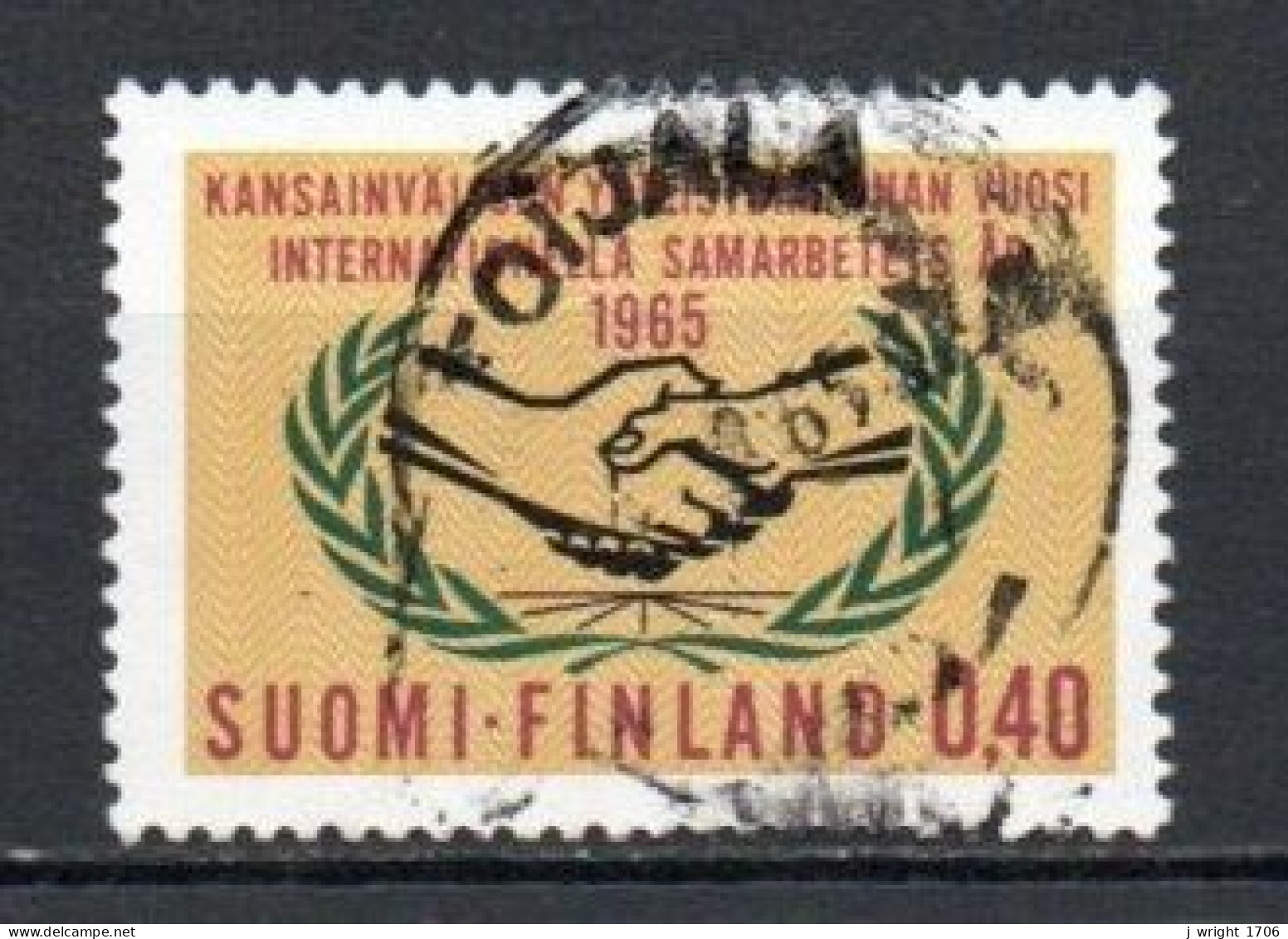 Finland, 1965, International Co-operation Year, 0.40mk, USED - Gebruikt