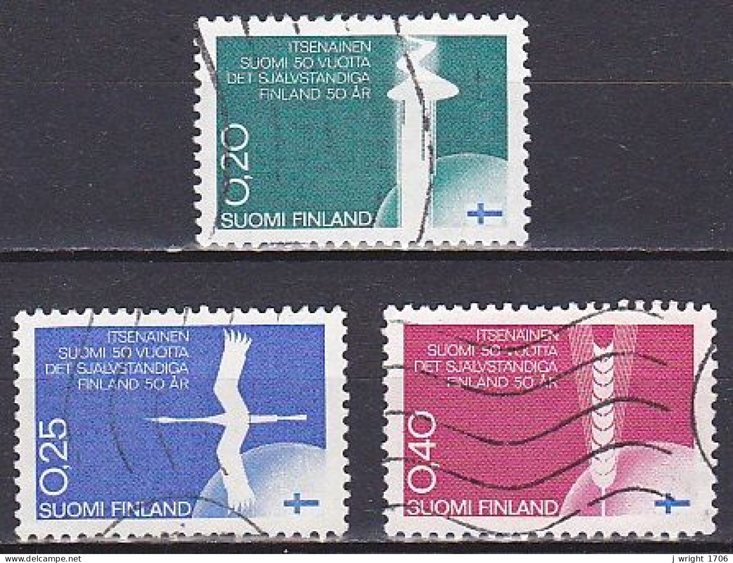 Finland, 1967, Finnish Independence 50th Anniv, Set, USED - Usados