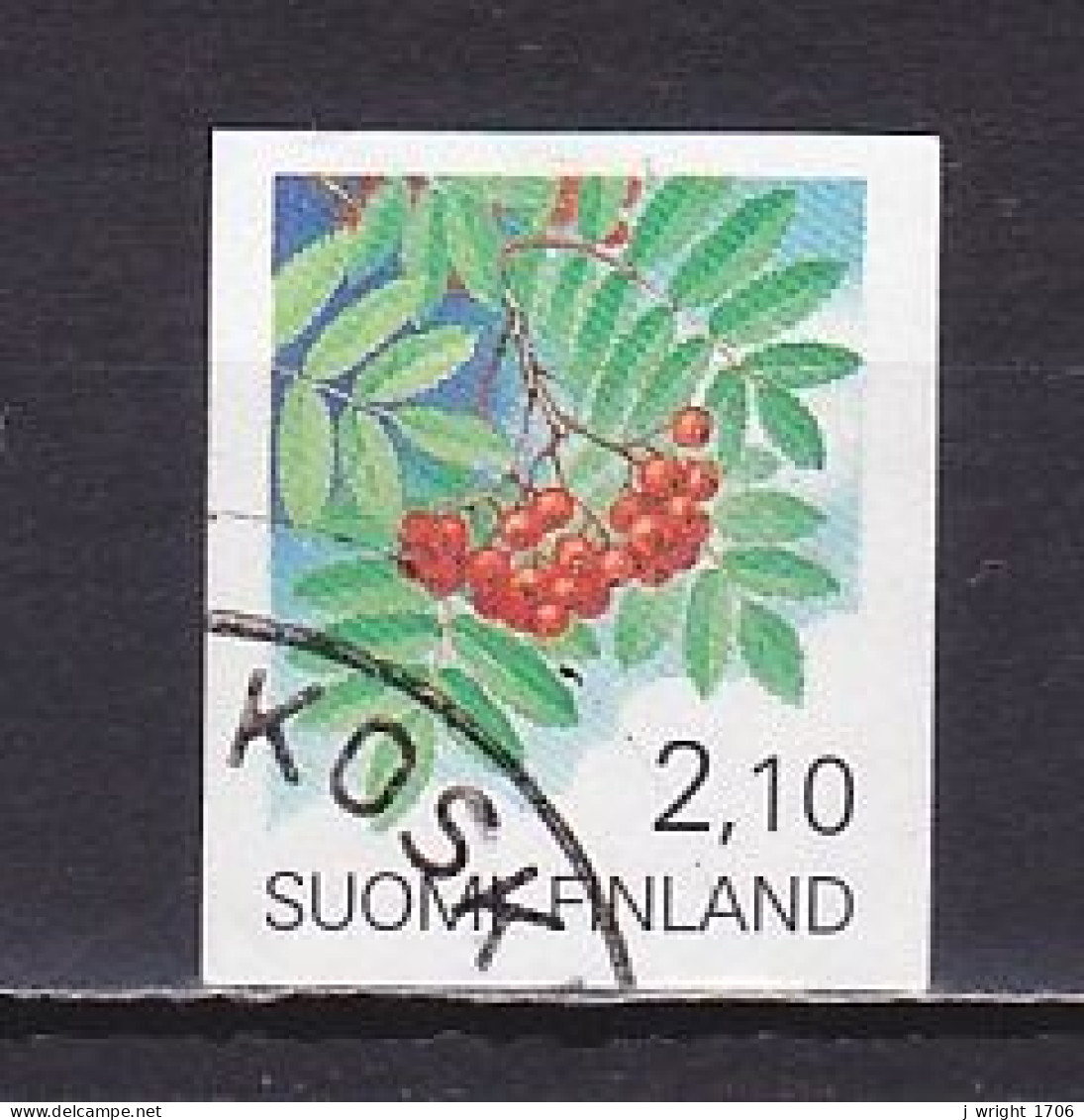 Finland, 1991, Regional Flowers/Rowan, 2.10mk/Imperf, USED - Usati