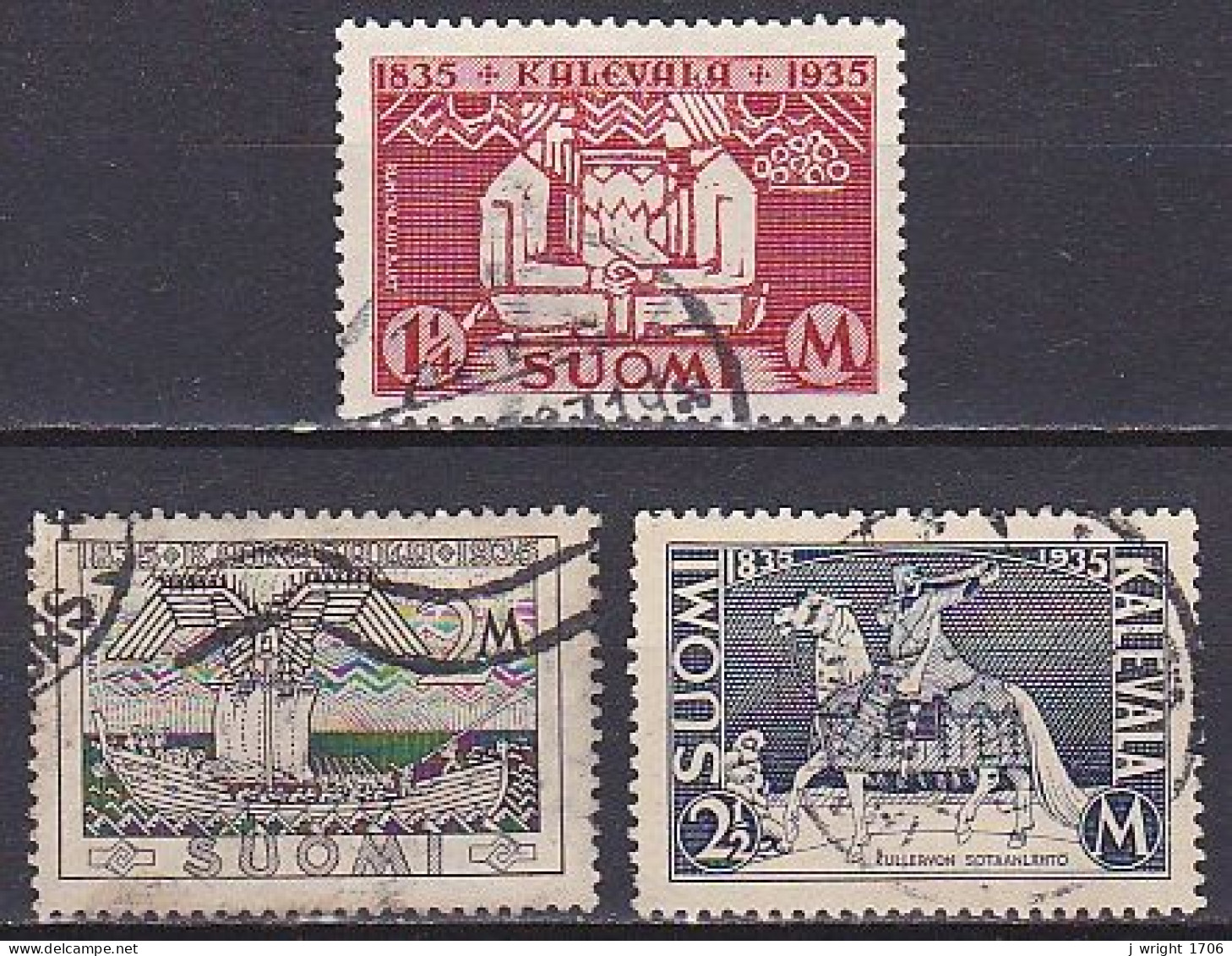 Finland, 1935, Kalevala Centenary, Set, USED - Gebraucht