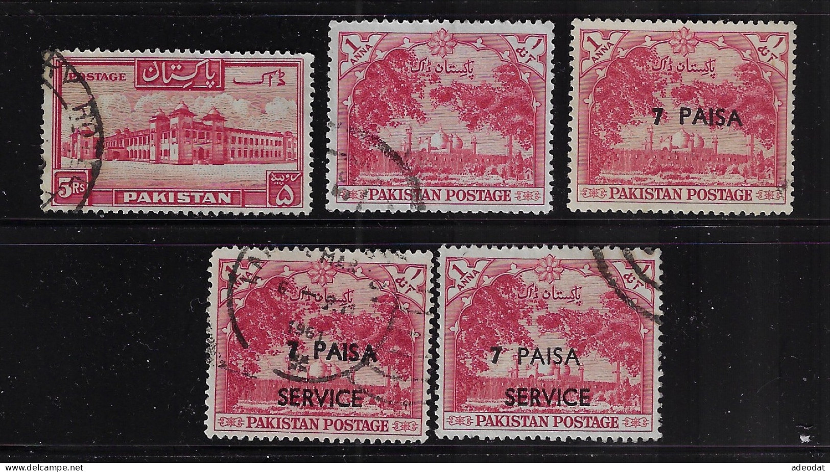 PAKISTAN  1948-1961  SCOTT #40,68,126,O70,O70a   USED  $6.55 - Pakistán