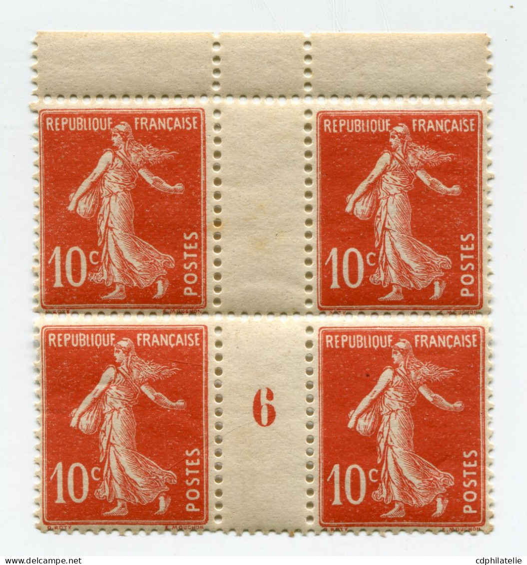 FRANCE N°138 **  EN BLOC DE 4 AVEC MILLESIME 6 ( 1916 ) - Millésime