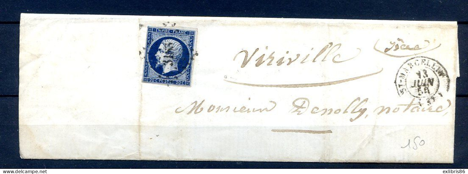 200324 LETTRE 14A  BLEU NOIR - 1849-1876: Klassik