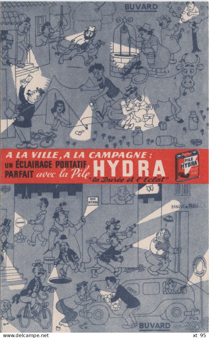 Buvard - Hydra - Eclairage Portatif - Pile Hydra - Lumiere Facteur Voiture Velo Camping Lait Vache - H