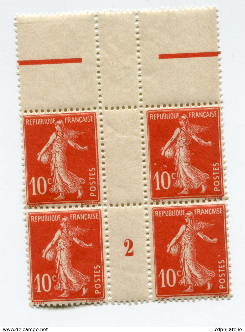 FRANCE N°138 **  EN BLOC DE 4 AVEC MILLESIME 2 ( 1912 ) - Millesimes