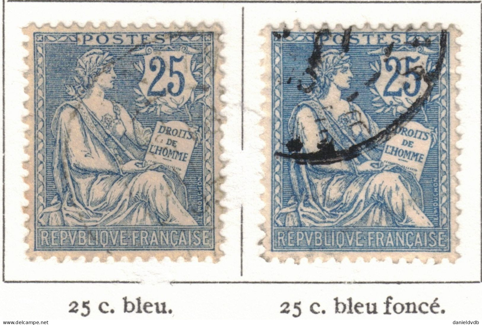 France Collection spécialisée oblitérée s/feuilles Blanc-Mouchon-Merson Y&T N° 107-128 + types & nuances Cote 2022 470 €