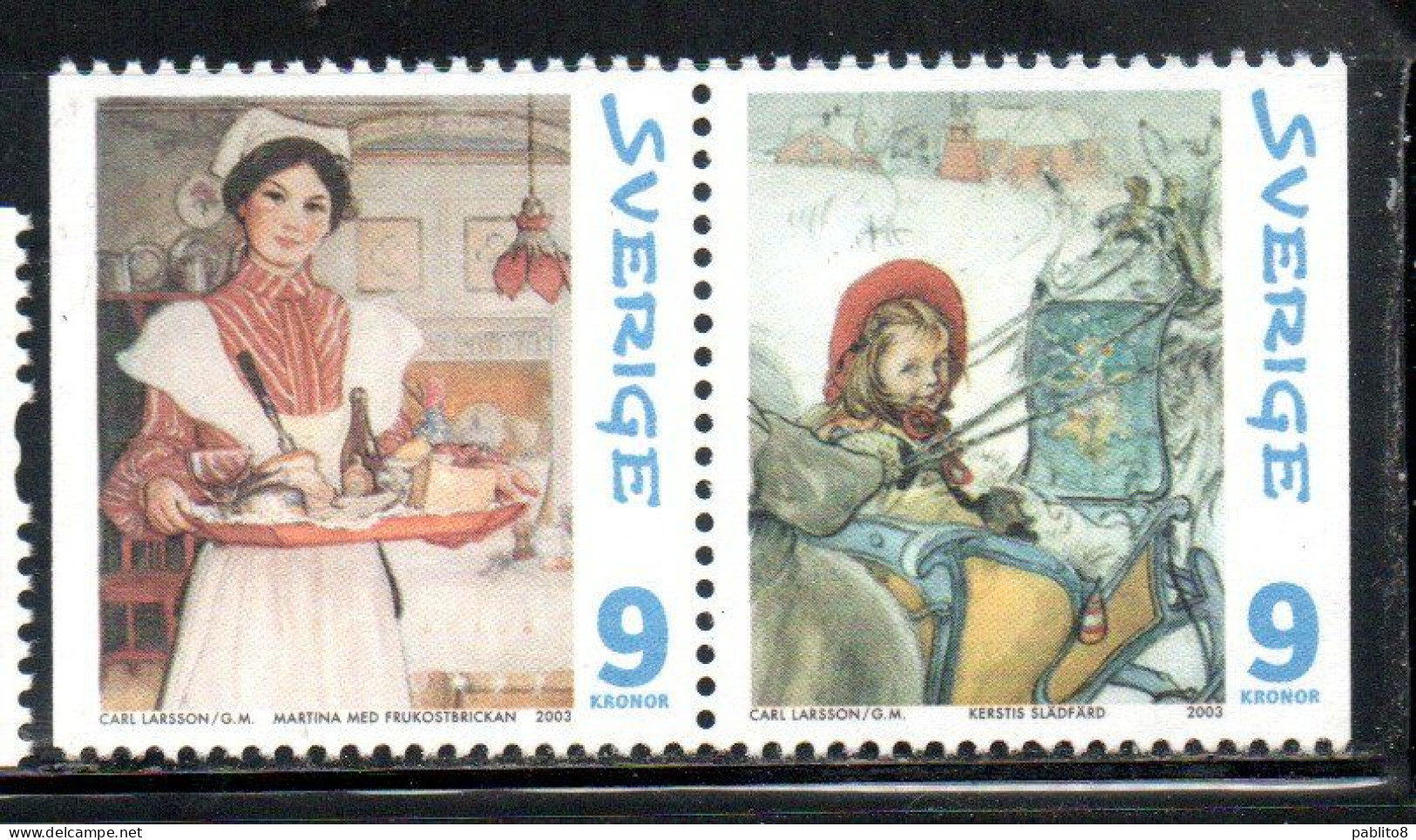 SWEDEN SVERIGE SVEZIA SUEDE 2003 CHRISTMAS NATALE NOEL WEIHNACHTEN NAVIDAD PAIR MNH - Unused Stamps