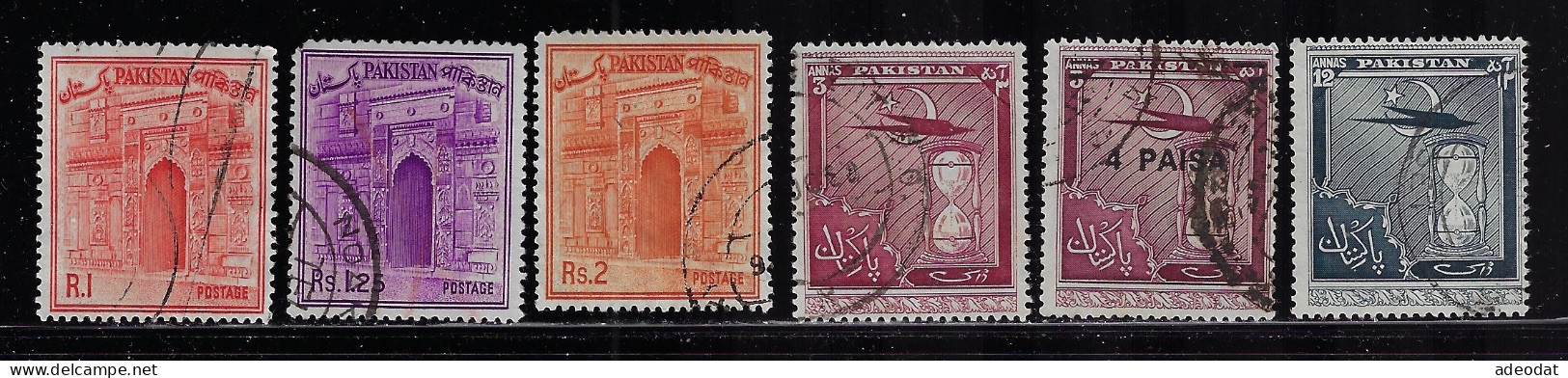 PAKISTAN  1951-63  SCOTT #56,62,141-143,255   USED  $2.80 - Pakistan