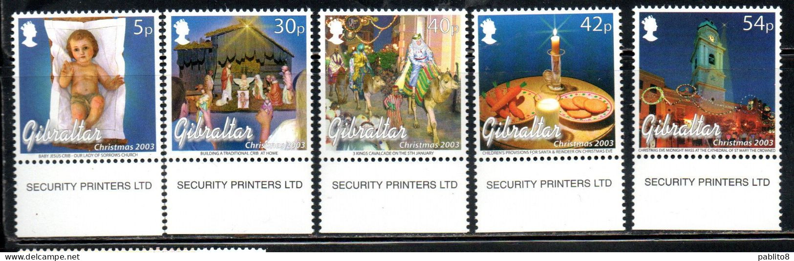 GIBRALTAR GIBILTERRA 2003 CHRISTMAS NATALE NOEL WEIHNACHTEN NAVIDAD COMPLETE SET SERIE COMPLETA MNH - Gibraltar