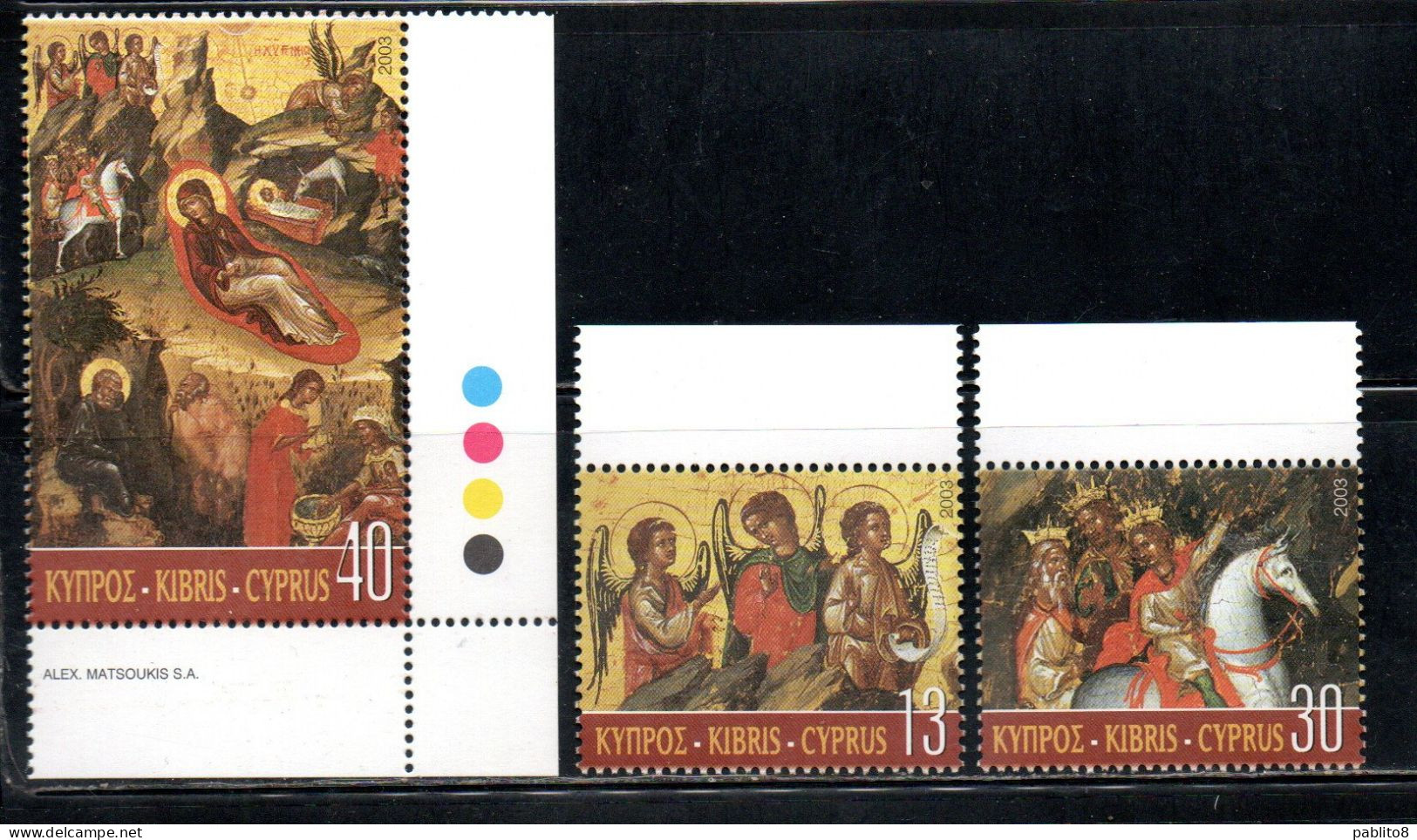 CYPRUS CIPRUS CIPRO 2003 CHRISTMAS NATALE NOEL WEIHNACHTEN NAVIDAD COMPLETE SET SERIE COMPLETA MNH - Unused Stamps