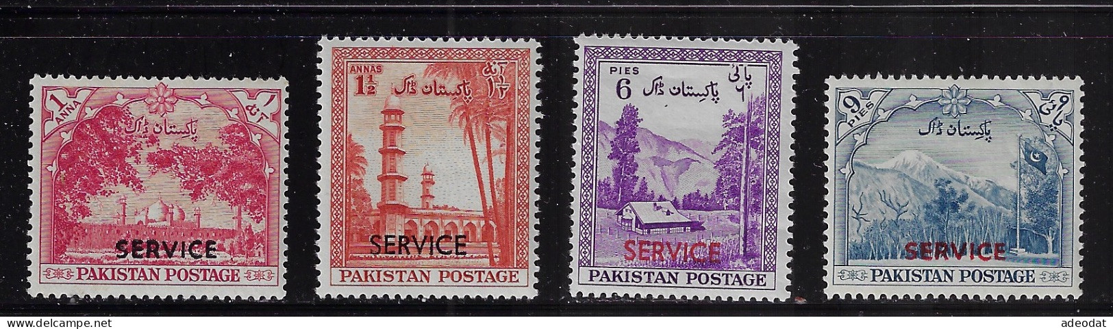 PAKISTAN  1954  SERVICE SCOTT #O44-O47  MH  CV $2.25 - Pakistan