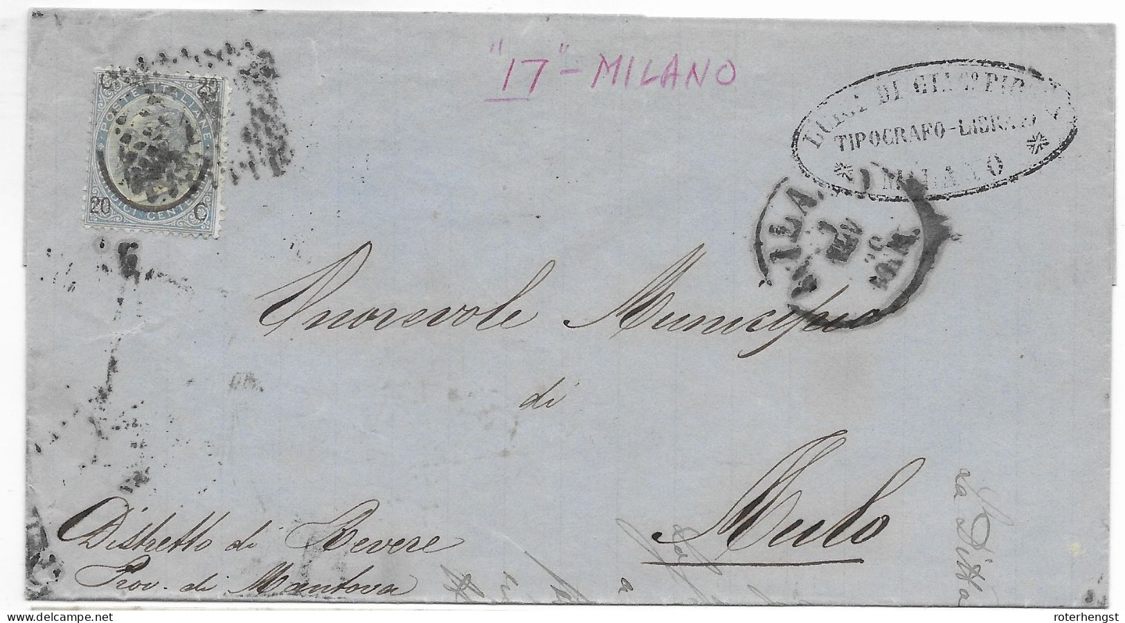 Italy Milano Letter 1866 Michel Type III - Neufs