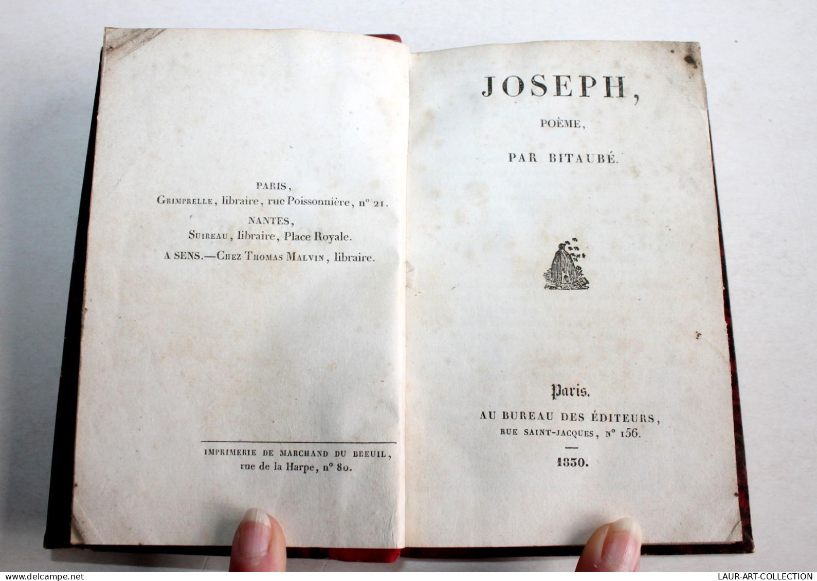 JOSEPH, POEME Par BITAUBE 1830 BUREAU DES EDITEURS / ANCIEN LIVRE DE POESIE XIXe SIECLE (1803.121) - Franse Schrijvers