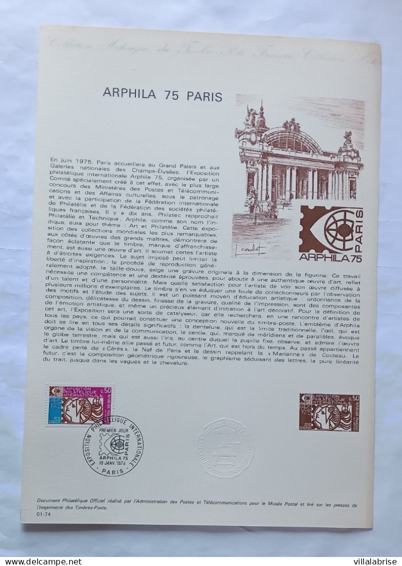 France 1974 – Les Timbres De L’année Oblitérés « Premier Jour » Sur 34 Documents Philatéliques Officiels - 1970-1979