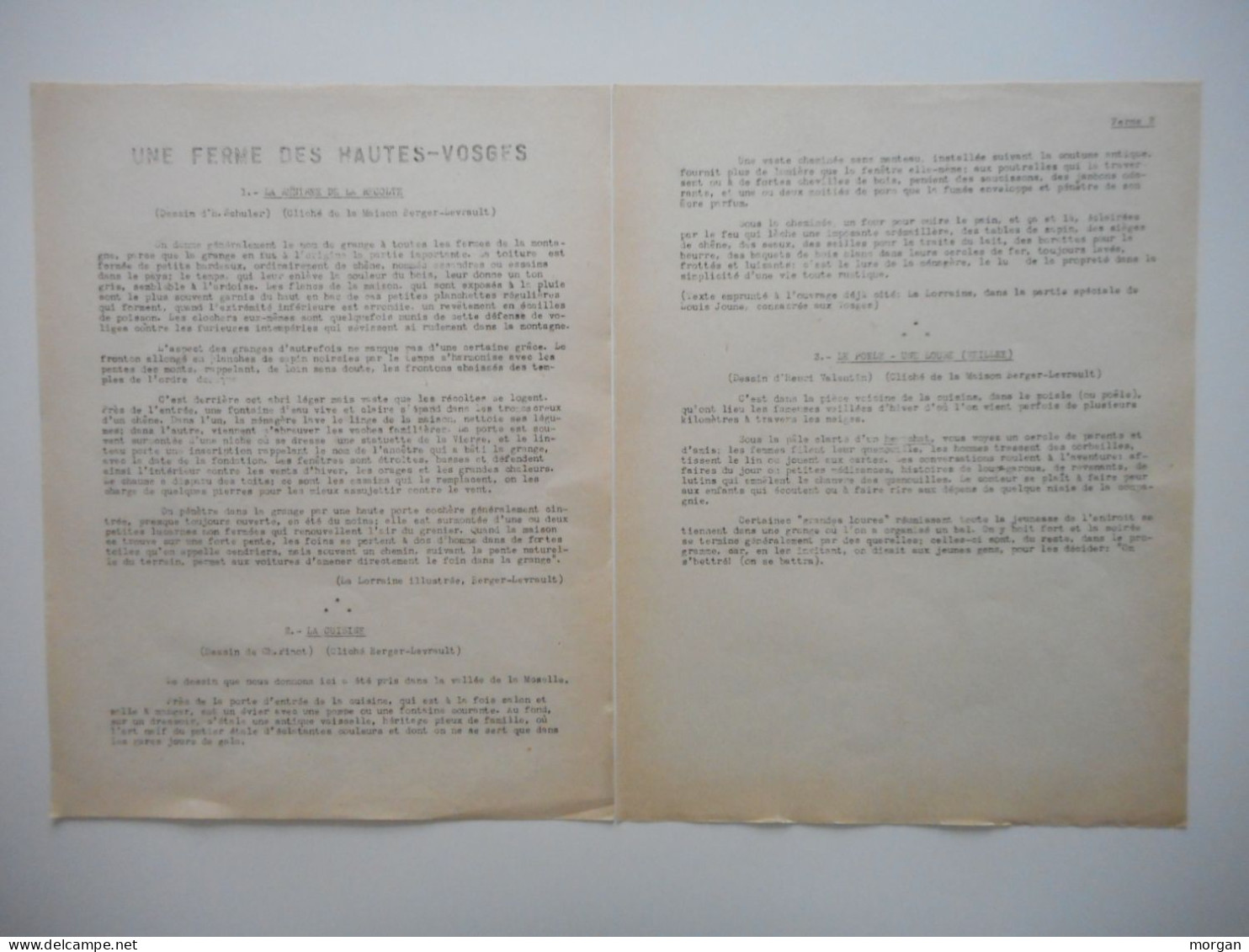 LORRAINE, VOSGES - Années 40, FERME DES HAUTES VOSGES, 3 ILLUSTRATIONS, PARUTION CAHIERS VOSGIENS - Lorraine - Vosges