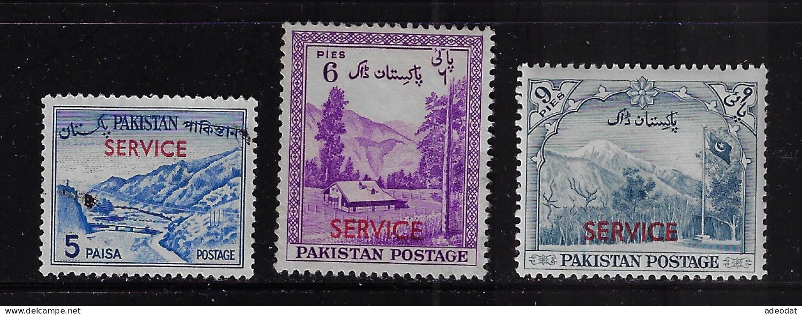 PAKISTAN  1954  SERVICE SCOTT #O44,O45,O79  MH  CV $2.10 - Pakistán