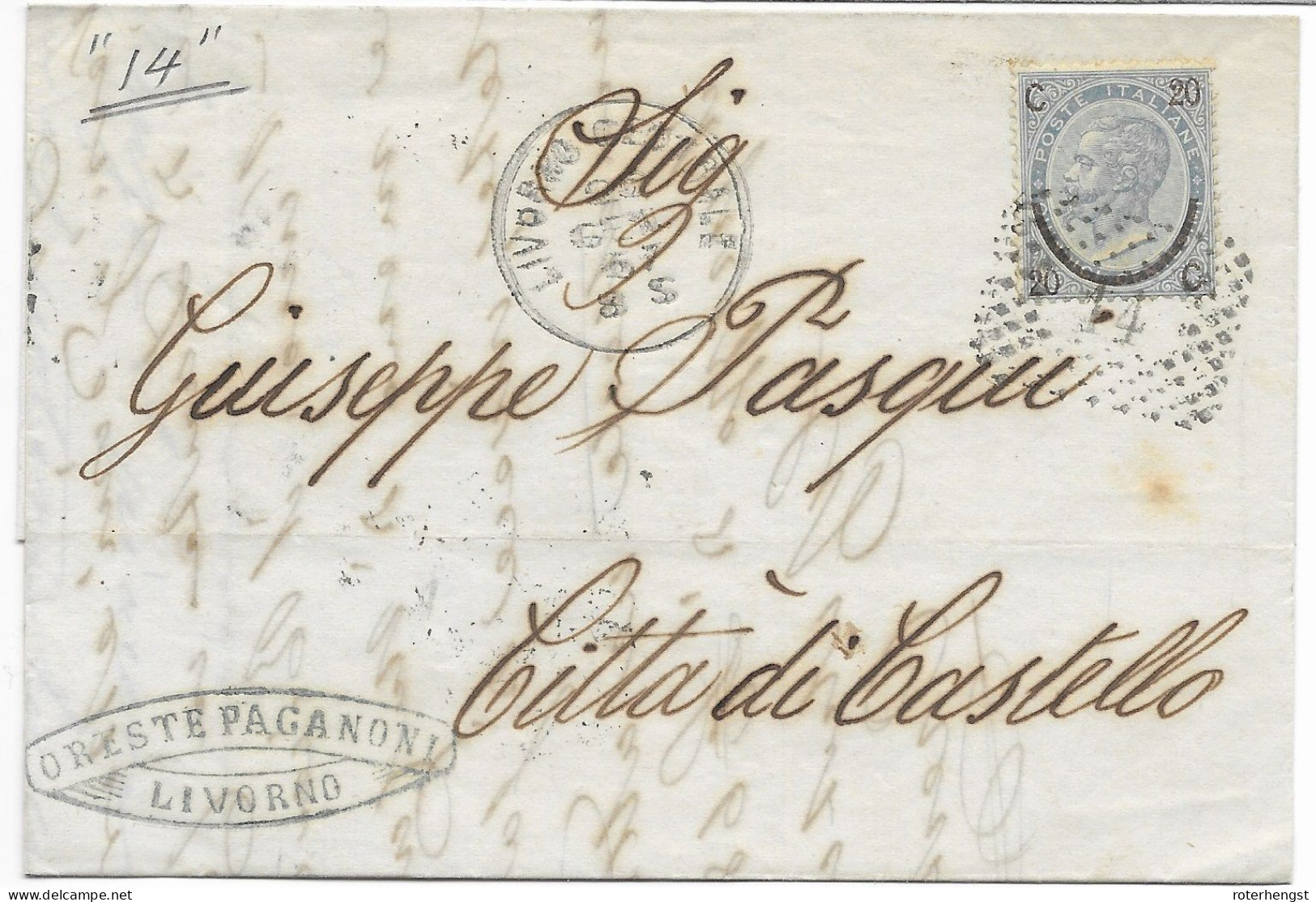 Italy Livorno Letter 1867 Michel Type III - Nuevos