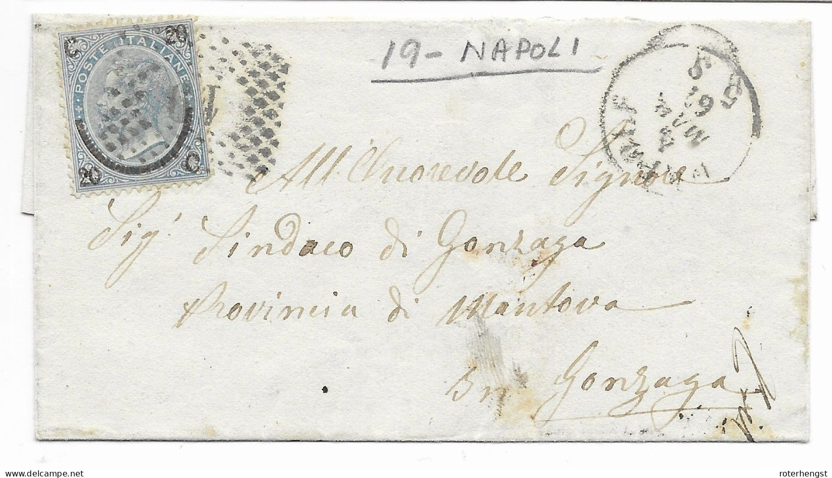 Italy Napoli Letter 1867 Good Michel Type II (stamp Alone 15 Euros) - Ungebraucht