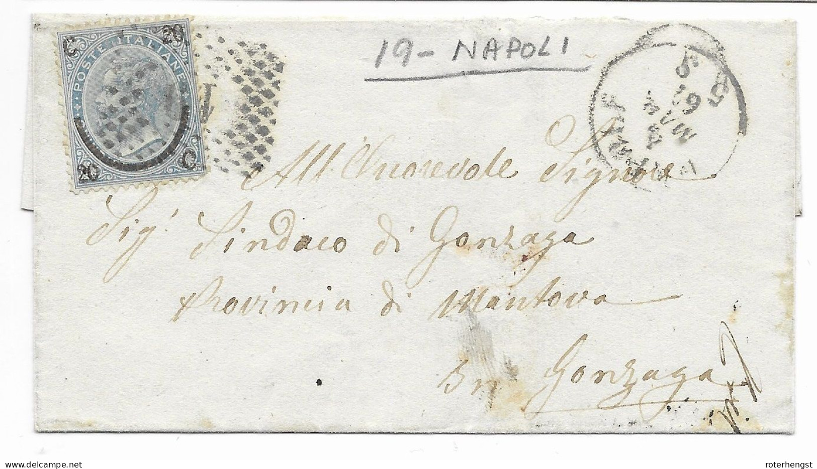 Italy Napoli Letter 1867 Good Michel Type II (stamp Alone 15 Euros) - Nuevos