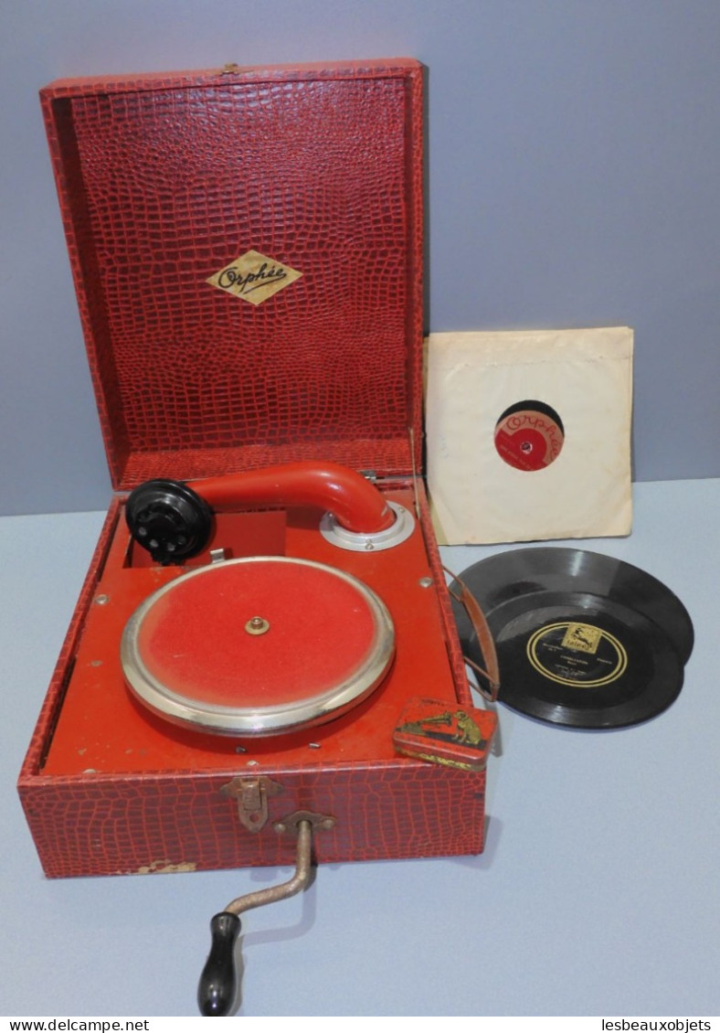 -GRAMOPHONE ORPHEE 1935 JOUET Pour ENFANTS Avec 7 Disques + Boite Aiguilles   E - Otros & Sin Clasificación