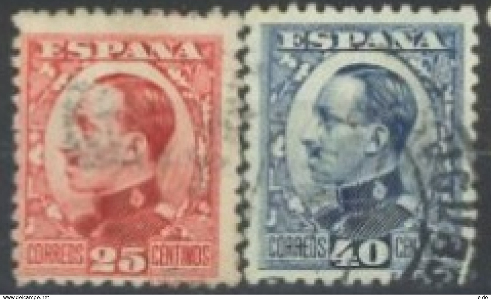SPAIN, 1930, KING ALFONSO XIII STAMPS SET OF 2, # 411, &413, USED. - Gebraucht