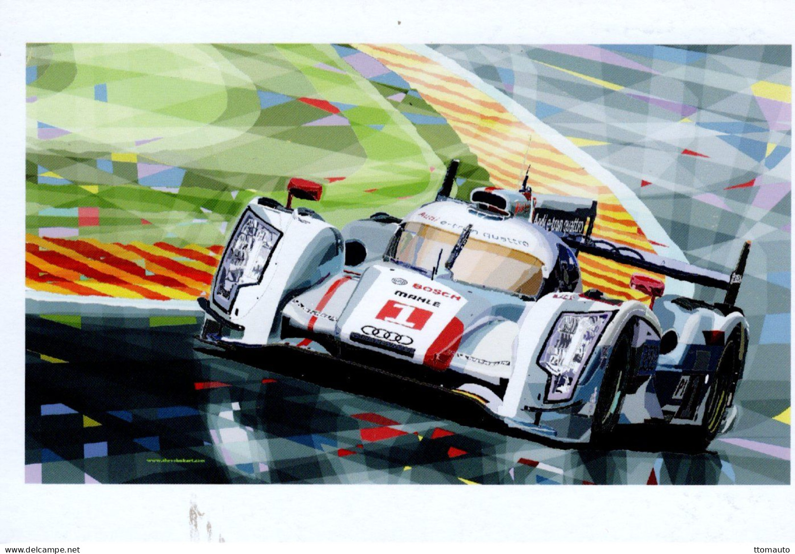 Audi R18 E-Tron Quattro    -   Aquarelle Par Artist Yuriy Shevchuk  -  Carte Postale - Le Mans