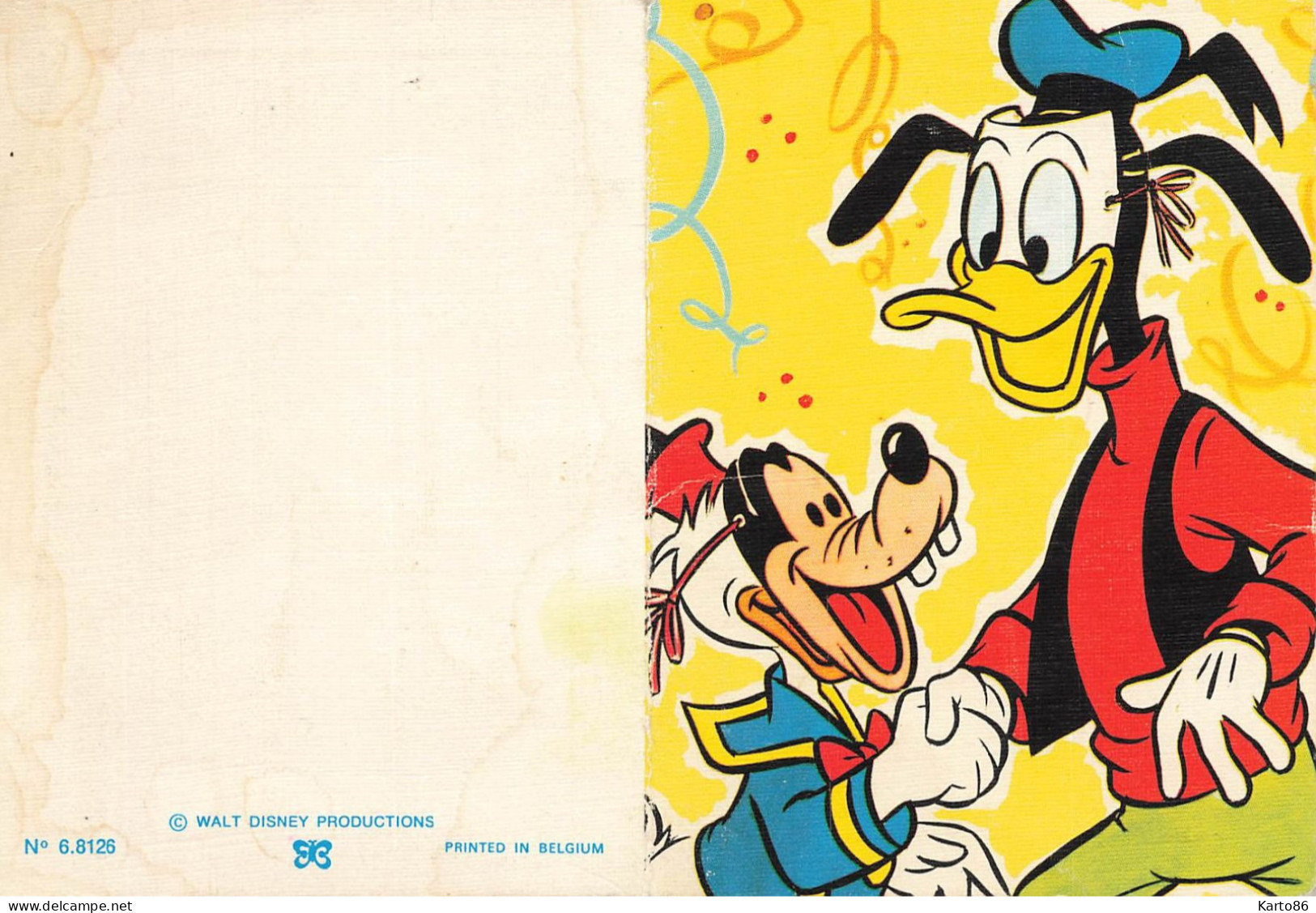 Petit Calendrier 1977 Publicitaire * Walt Disney DISNEY - Donald & Dingo Déguisés " - Petit Format : 1971-80