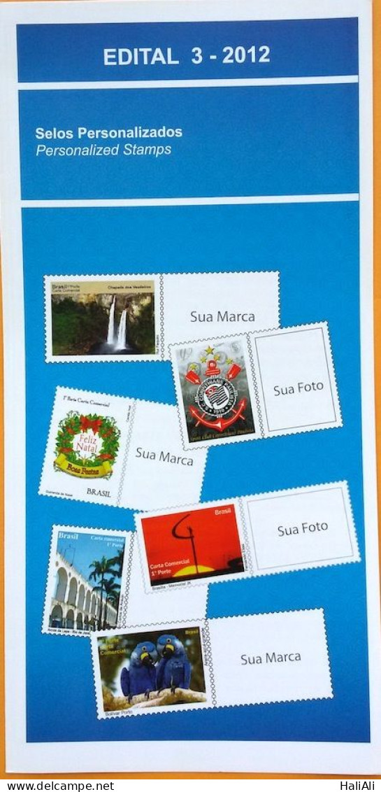 Brochure Brazil Edital 2012 03 Personalized Stamps Without Stamp - Brieven En Documenten