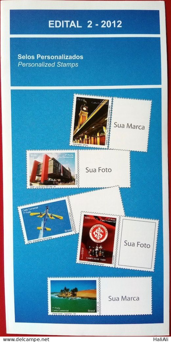 Brochure Brazil Edital 2012 02 Personalized Stamps Without Stamp - Brieven En Documenten
