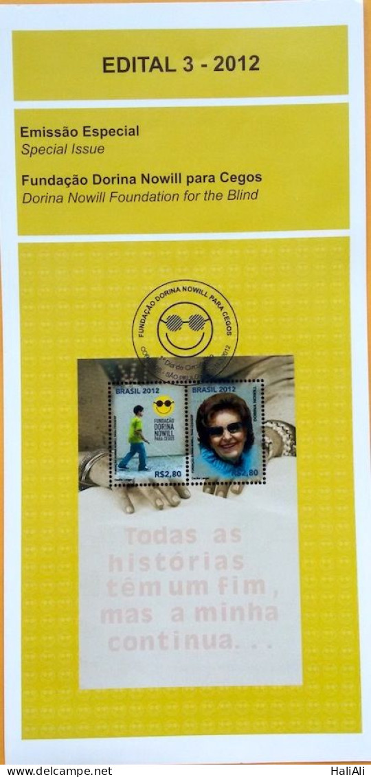 Brochure Brazil Edital 2012 03 Dorina Nowill Blind Visually Impaired Without Stamp - Covers & Documents