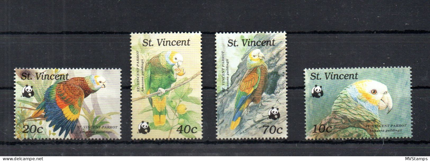 St Vincent 1989 Set WWF/Birds/Parrots Stamps (Michel Block 1222/25) Nice MNH - St.Vincent (1979-...)