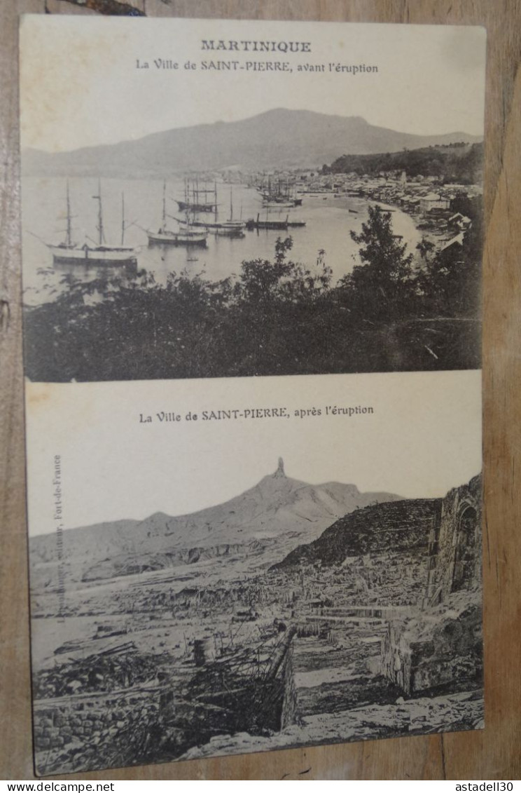 MARTINIQUE : SAINT PIERRE, Avant Et Après L'éruption ................ BE-17802 - Autres & Non Classés