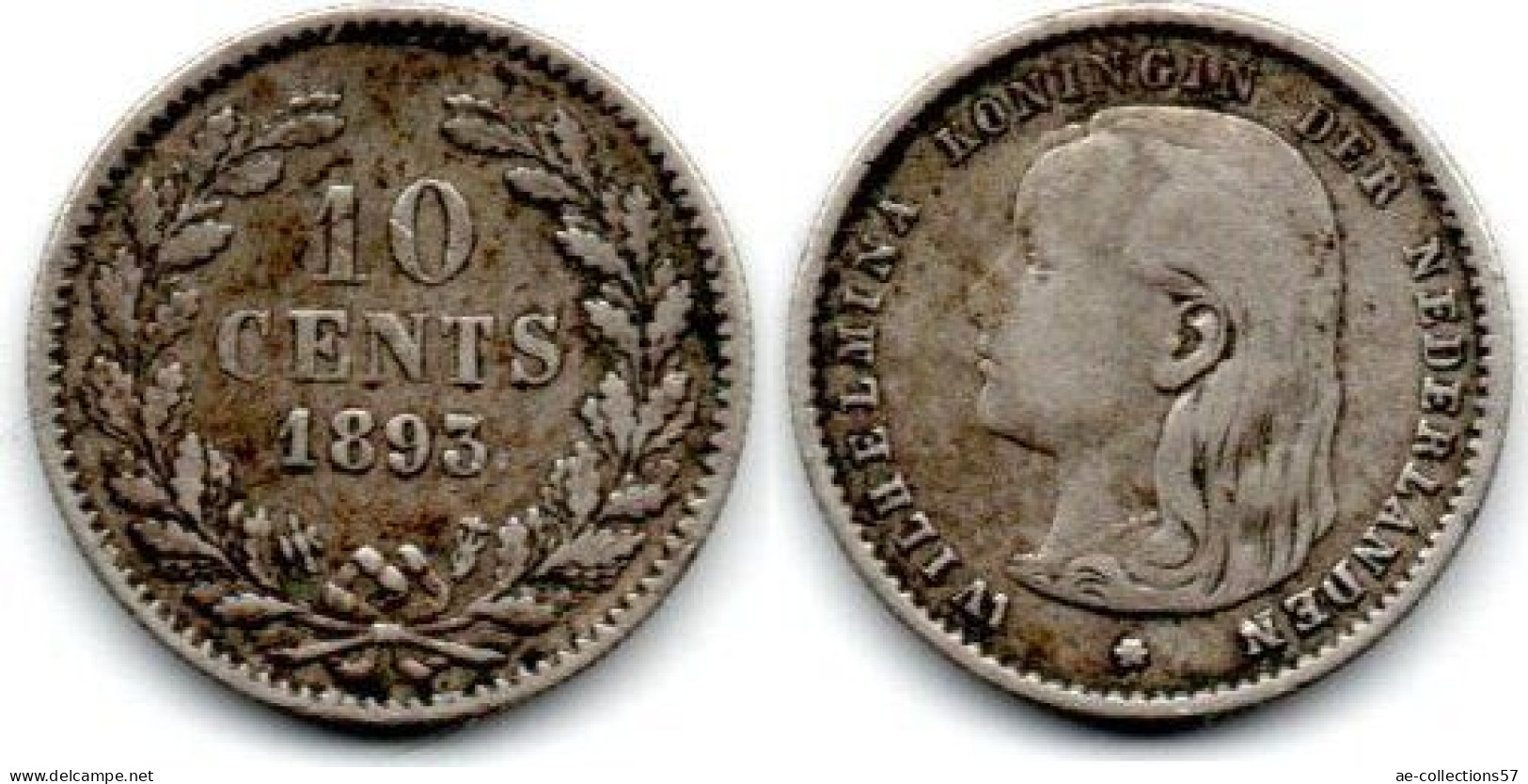 MA 32484 / Pays Bas - Netherlands - Niederlande 10 Cents 1893 TB+ - 10 Centavos