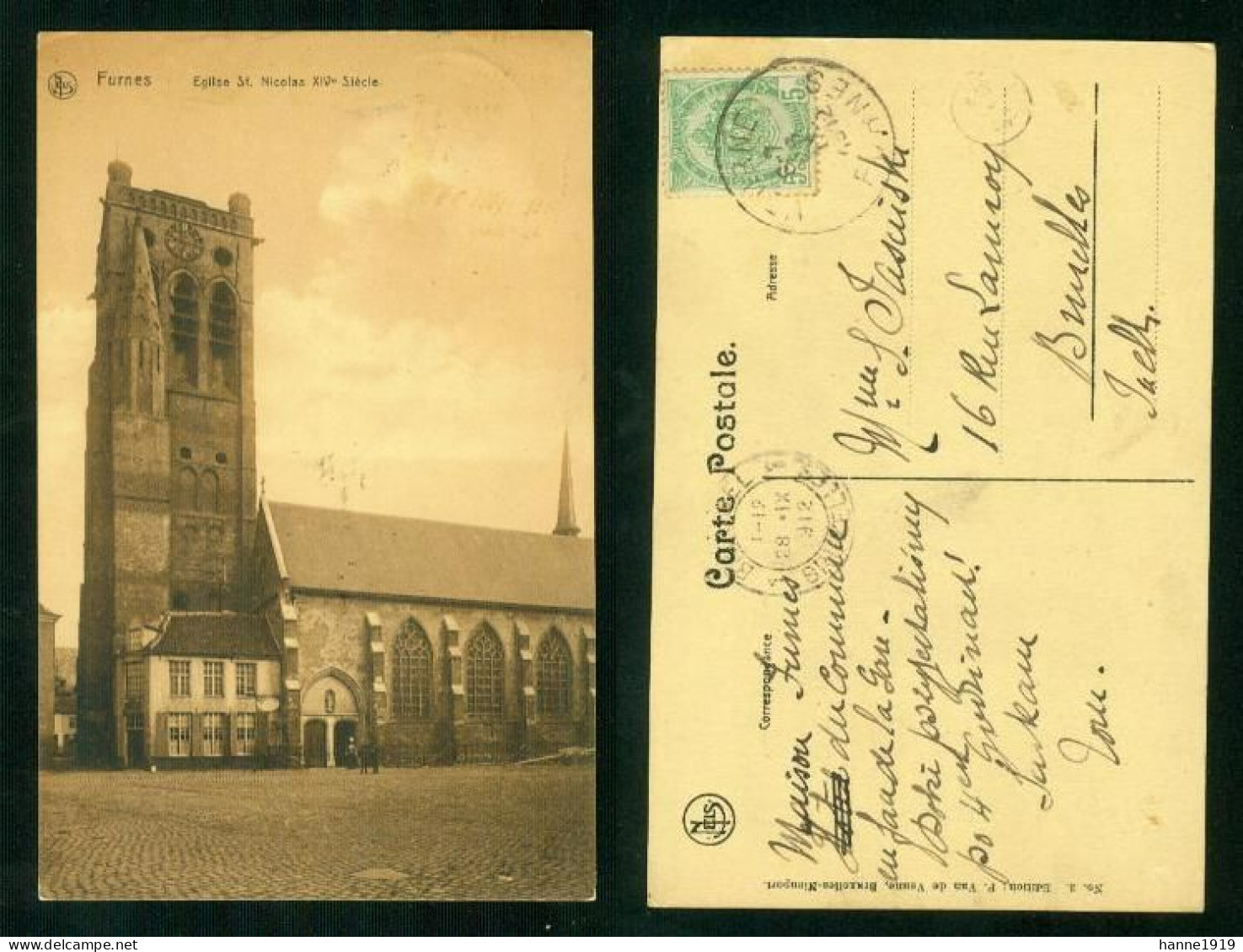 Veurne Sint Niklaas Kerk Eglise Saint Nicolas 1912 Furnes Htje - Veurne