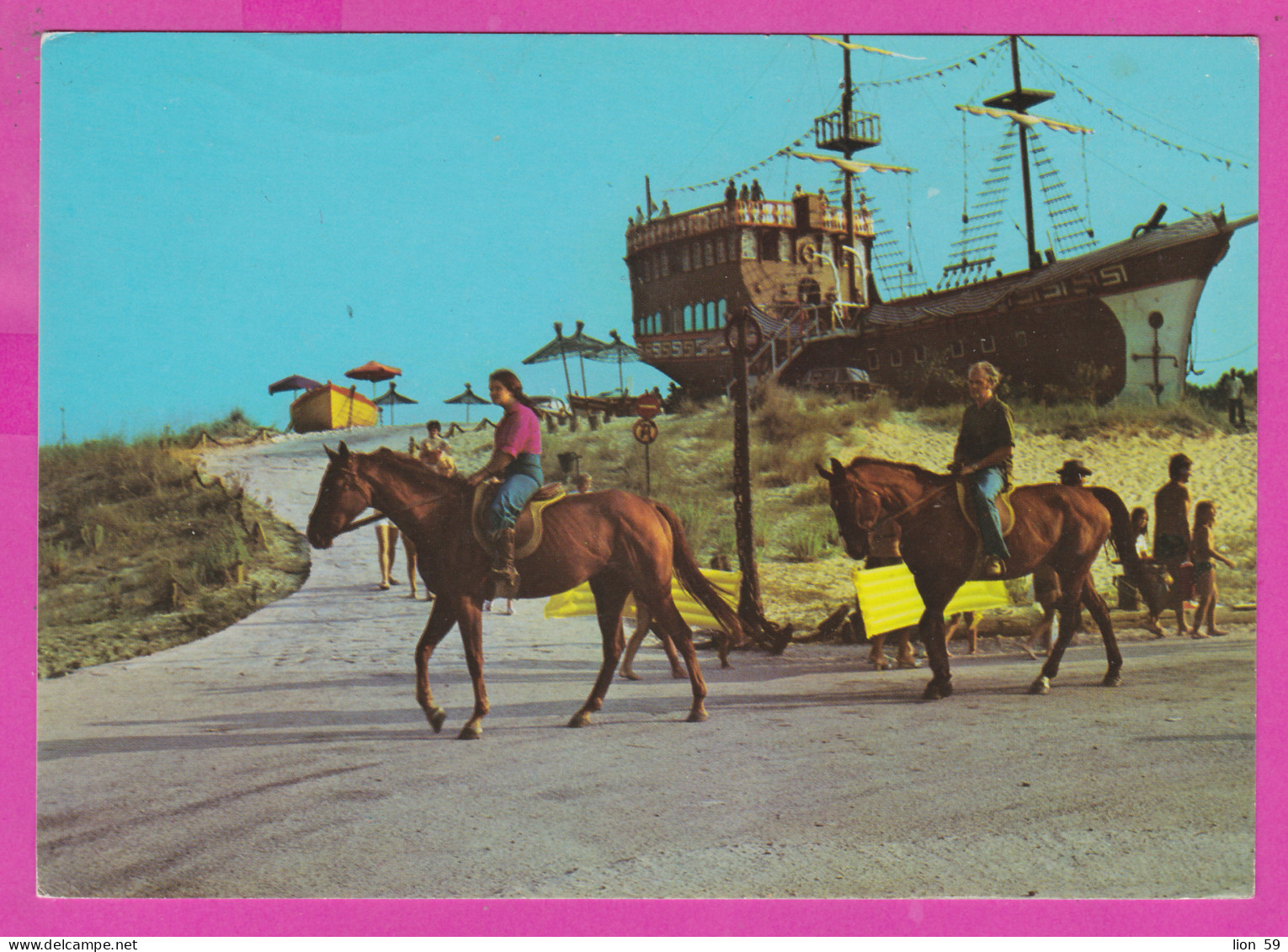 311087 / Bulgaria - Sunny Beach - Horse Riding, Restaurant "A Pirate Frigate" 1976 PC Septemvri Bulgarie Bulgarien - Hotel's & Restaurants