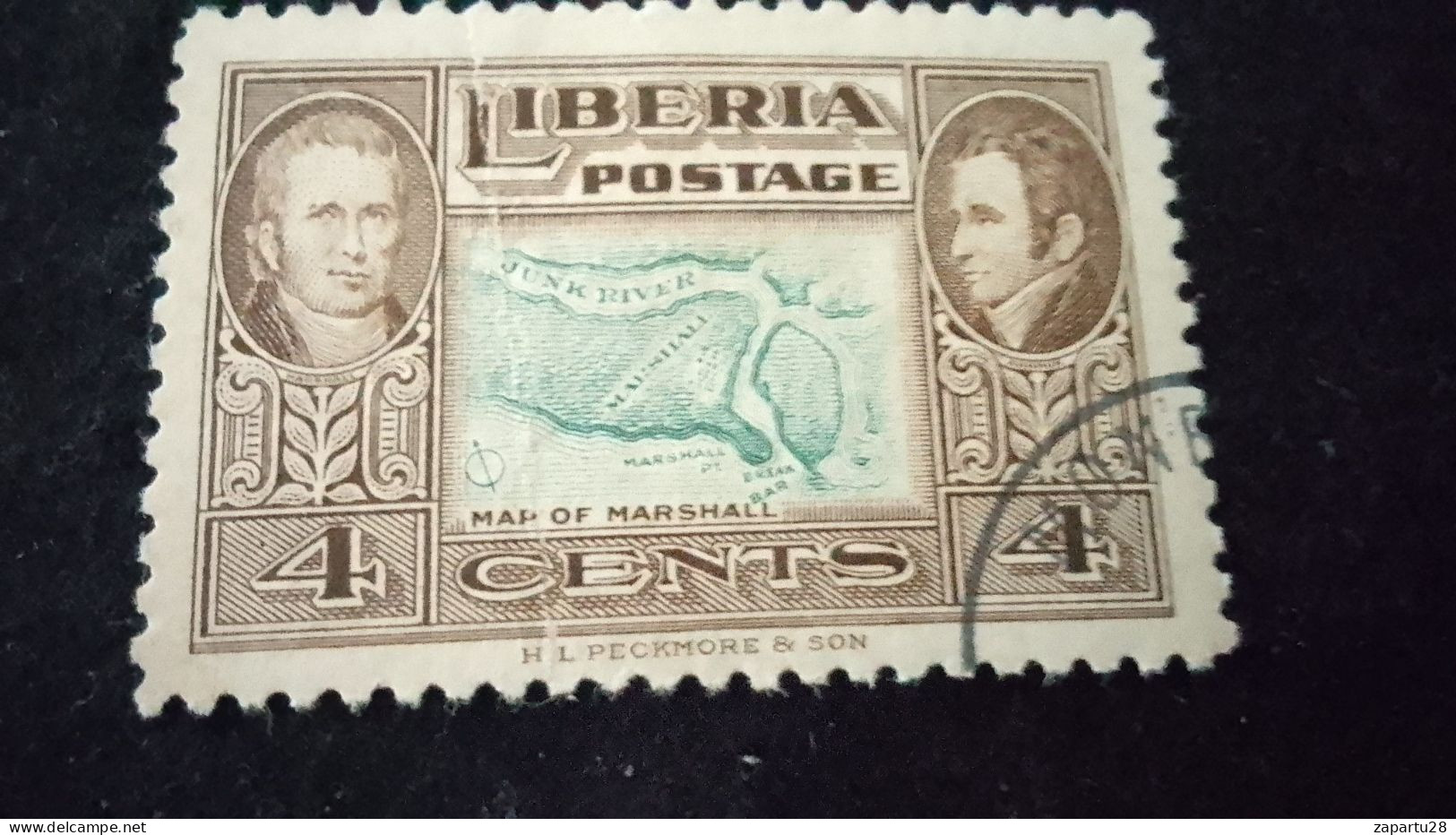 LİBERYA--1952   4  C      DAMGALI - Liberia