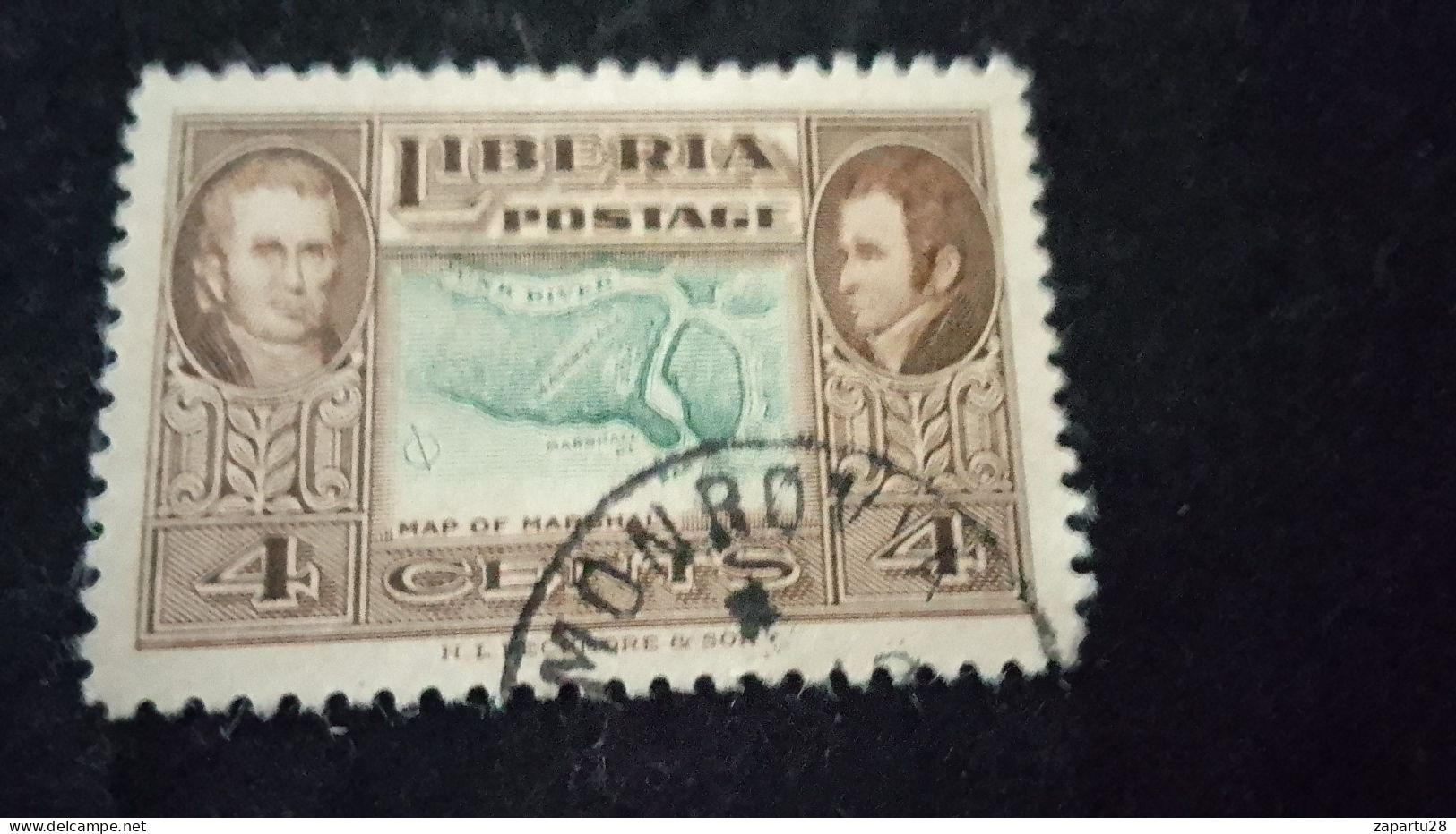 LİBERYA--1952   4  C      DAMGALI - Liberia