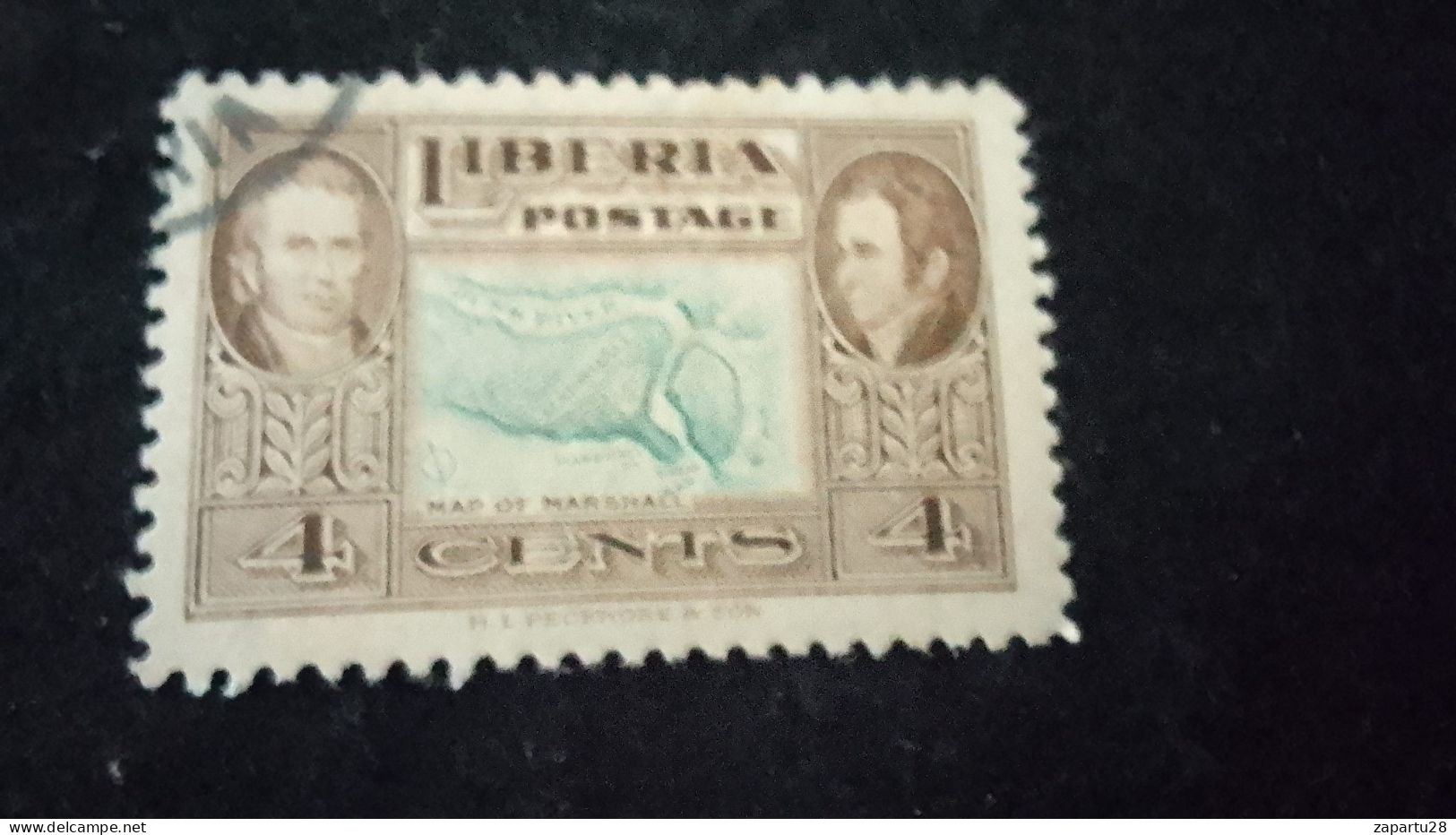 LİBERYA--1952   4  C      DAMGALI - Liberia