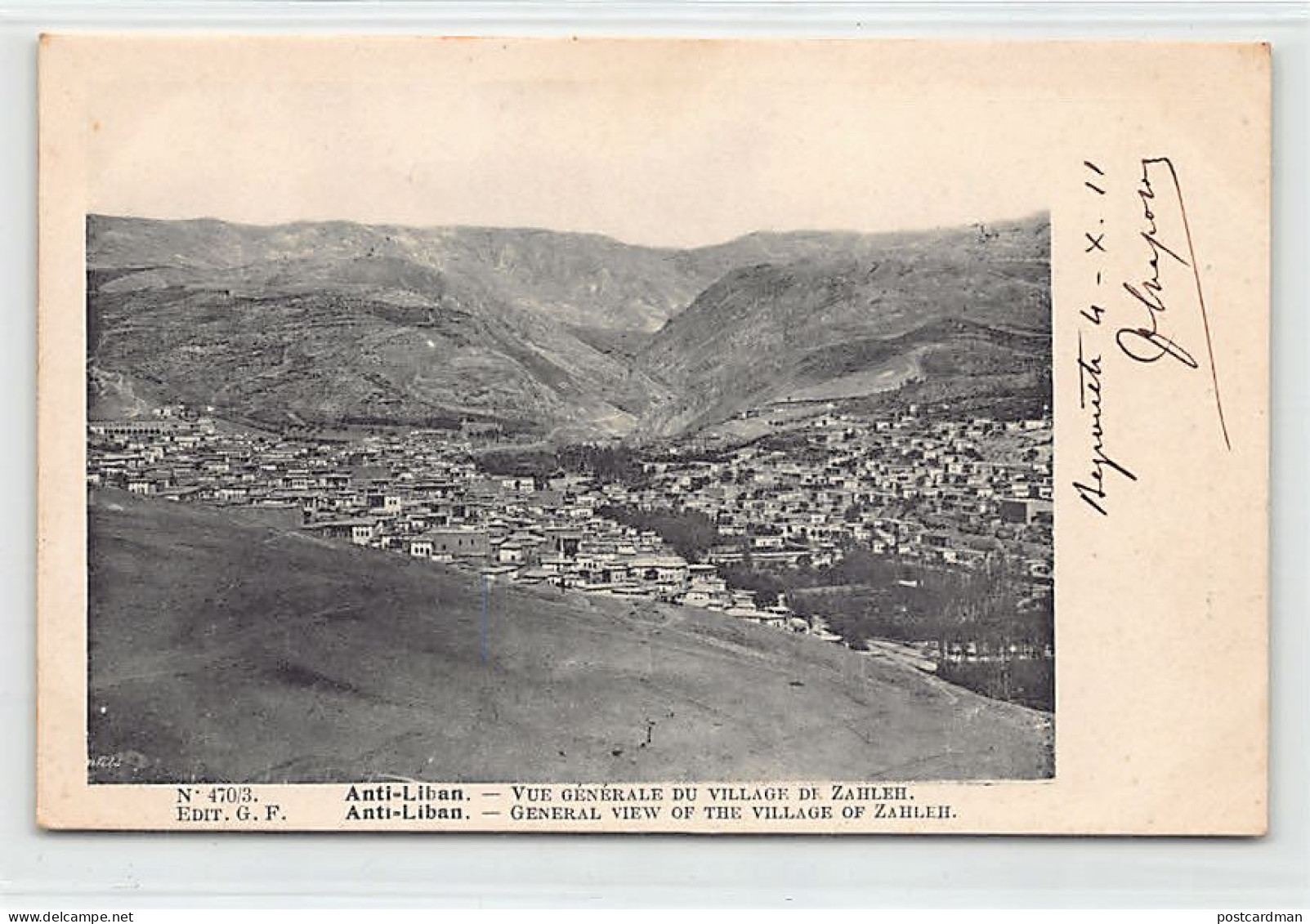 Liban - ZAHLÉ - Vue Générale - Ed. G. F. 470 / 3 - Libano