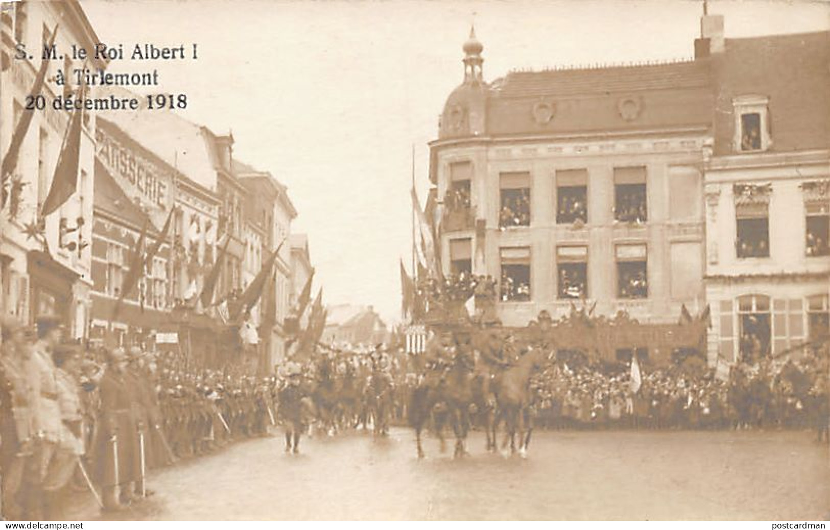 TIENEN (Vl. Br.) Aankomst Van Z.M. Albert I Op 20 December 1918 - FOTOKAART - Tienen