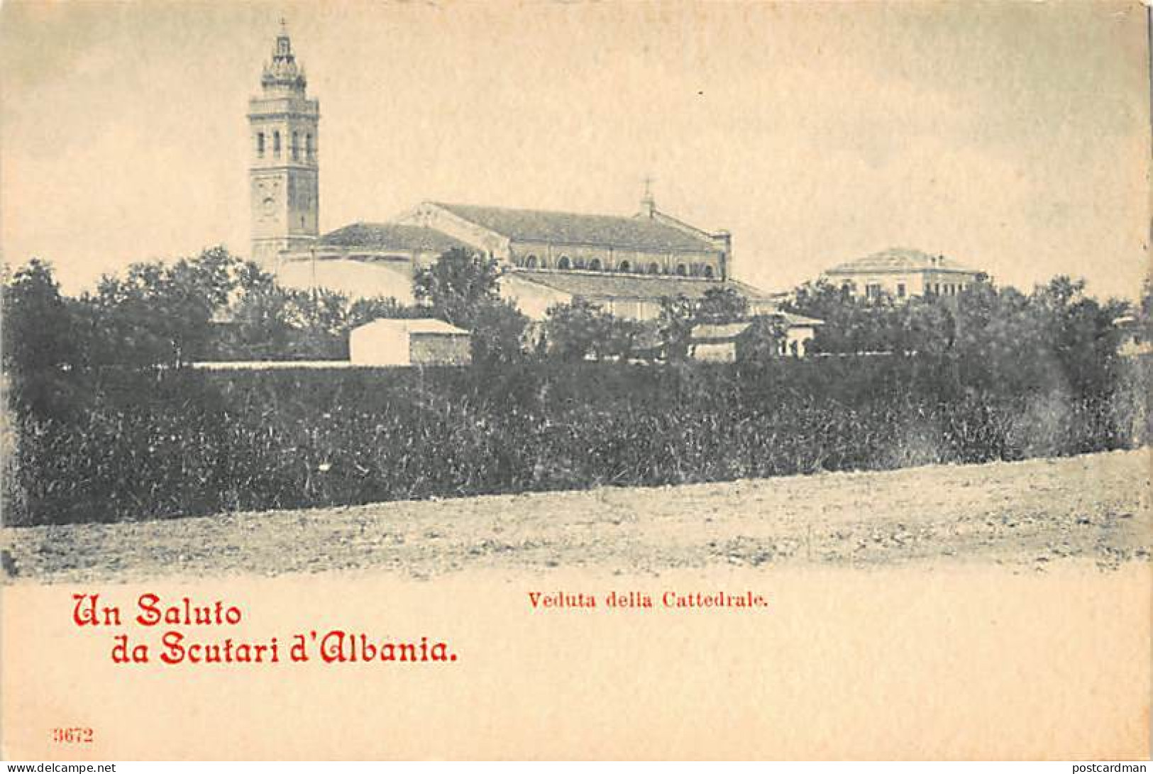 Albania - SHKODER - View Of The Cathedral - Publ. Unknown 3672. - Albanië