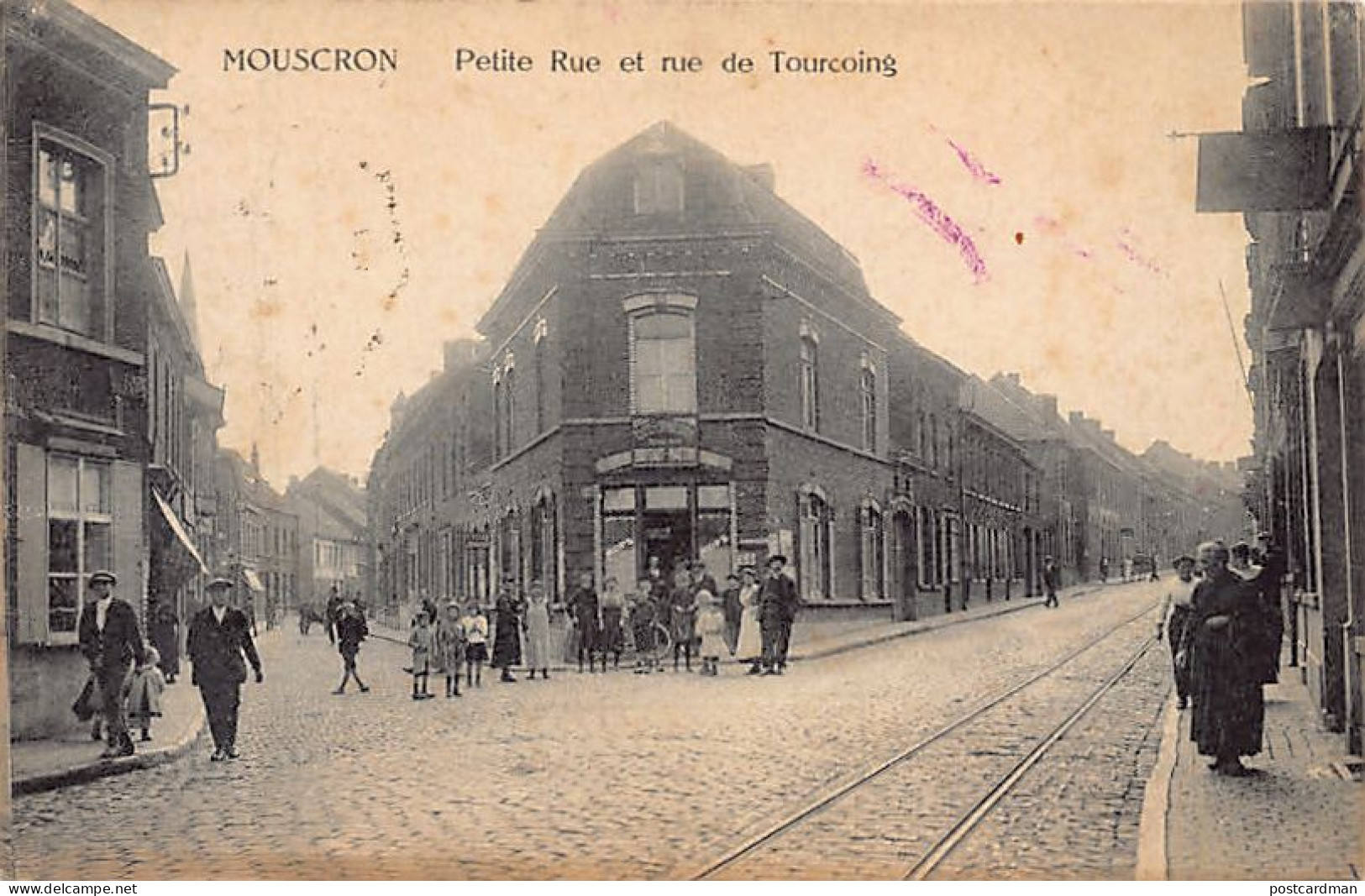 MOUSCRON (Hainaut) Petire Rue Et Rue De Tourcoing - Café Sportsmen Briffaut-Matton - Mouscron - Möskrön