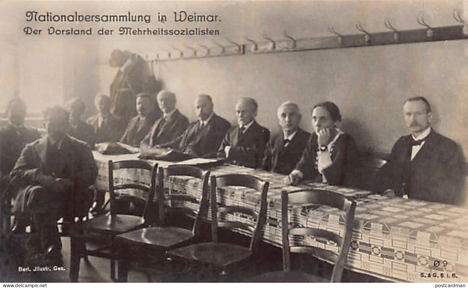Nationalversammlung In WEIMAR - 06 Februar 1919 - Der Vorstand Der Mehrheitssozialisten - Berl. Illustr. Ges. - Verlag S - Weimar
