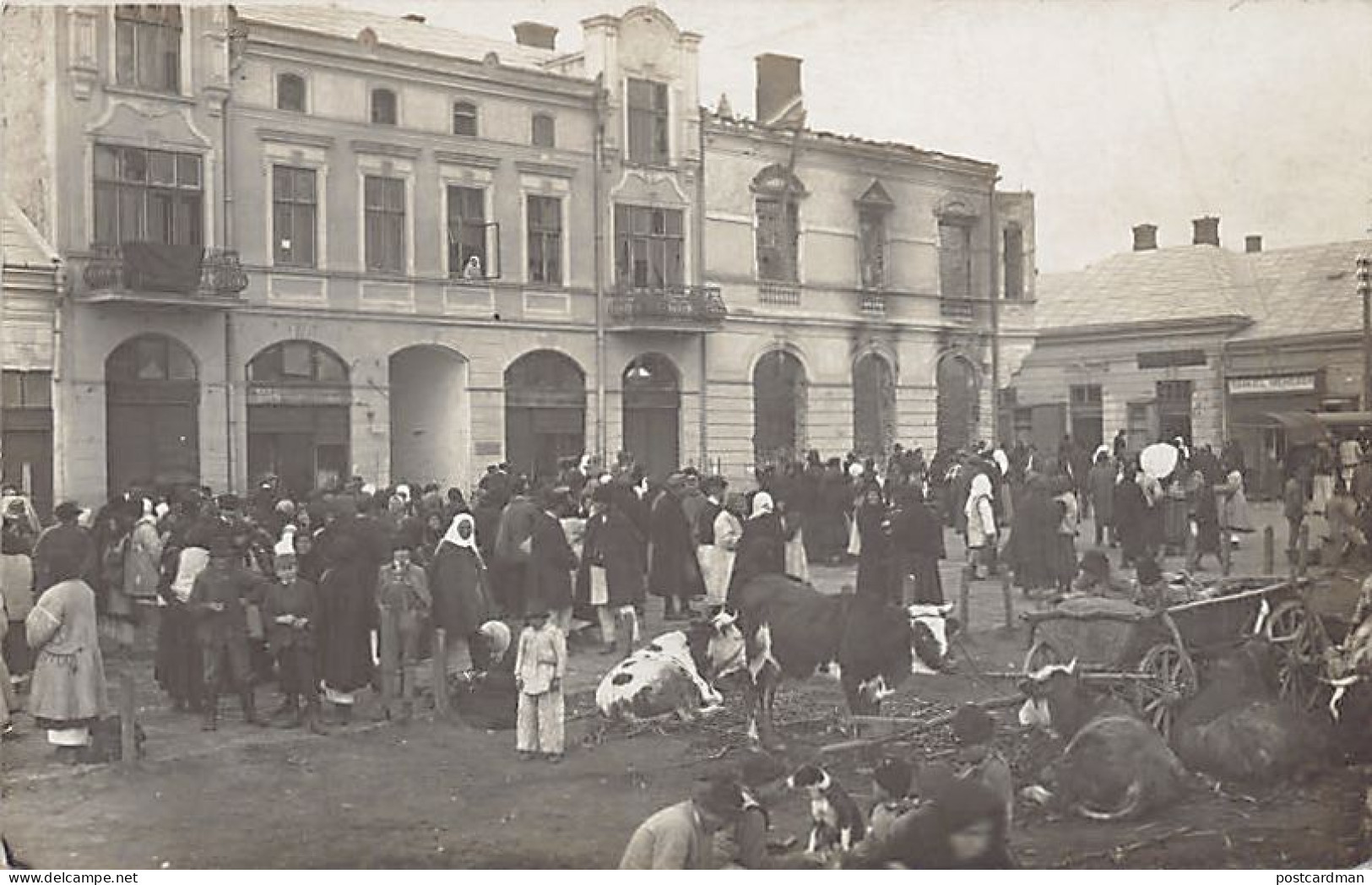 Romania - SIGHETU MARMAȚIEI Máramarossziget - Piața (primul Război Mondial) CART - Roumanie