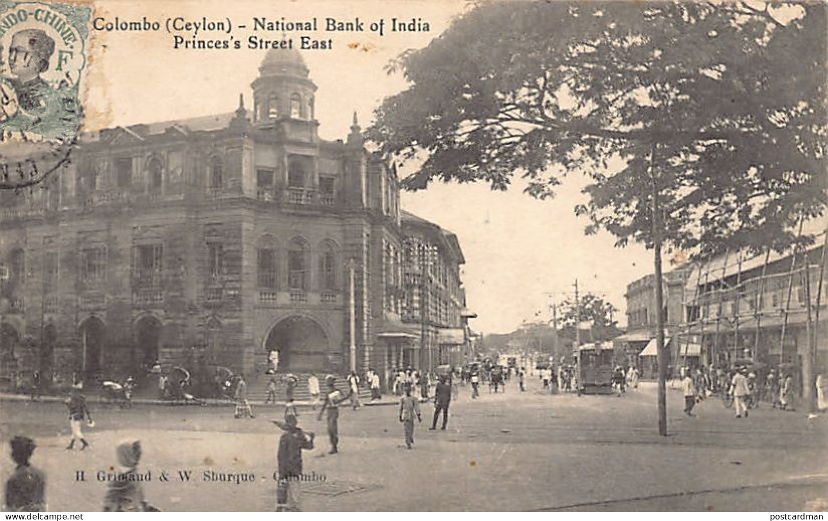 Sri Lanka - COLOMBO - National Bank Of India - Publ. H. Grimaud & W. Sburque  - Sri Lanka (Ceylon)